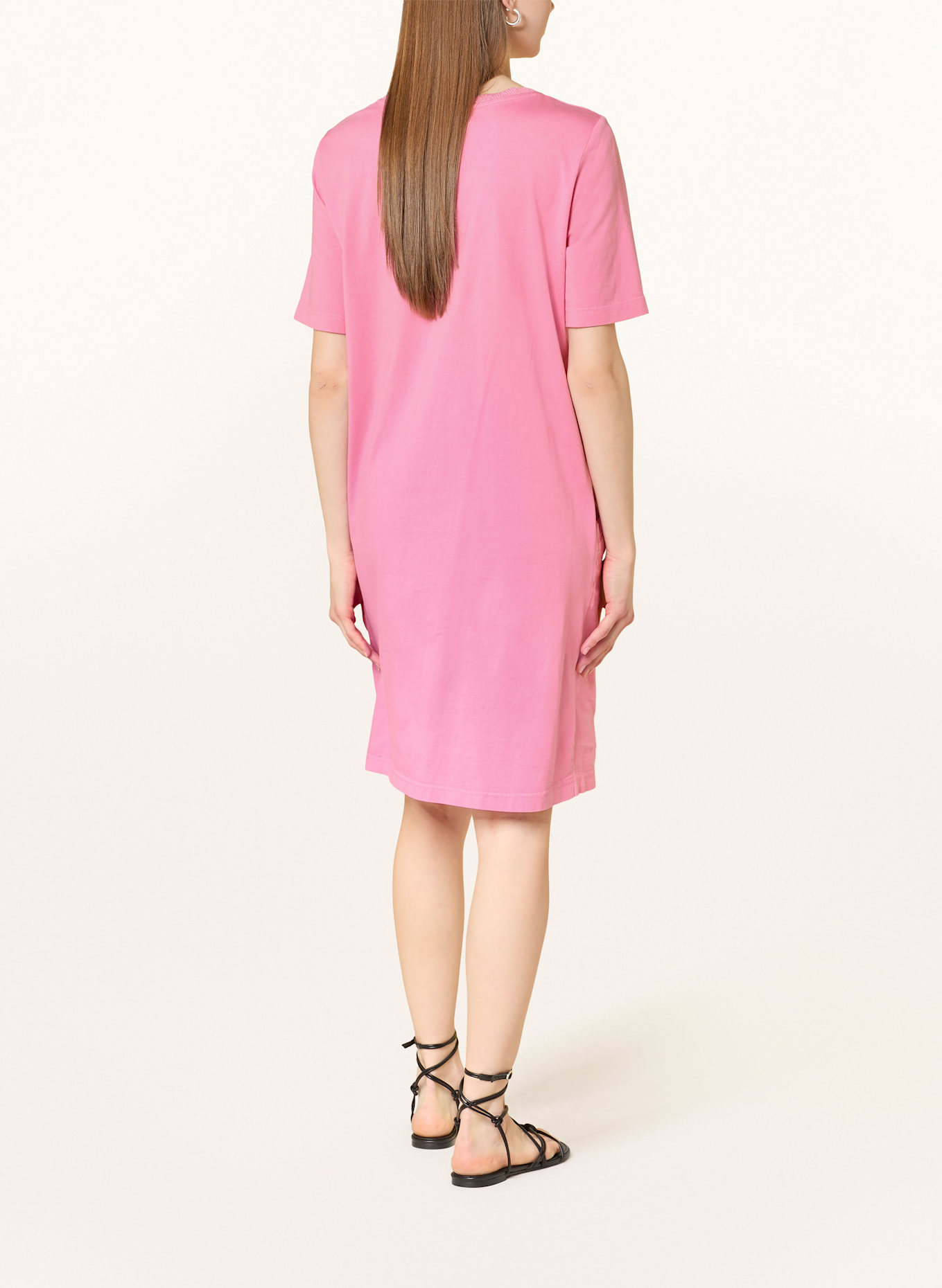oui Kleid im Materialmix mit Leinen: PINK