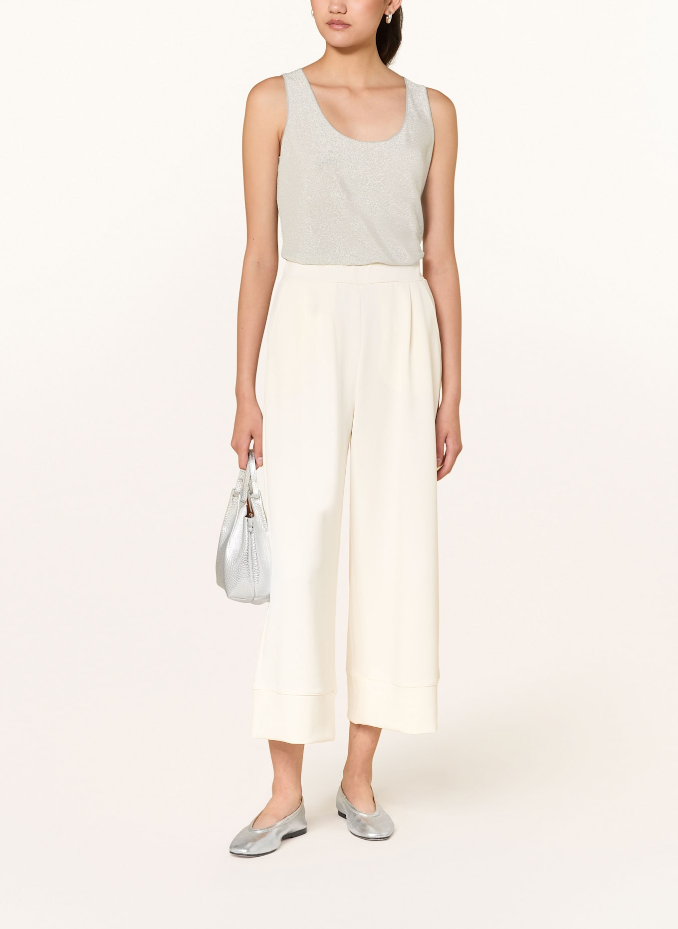 oui Top avec fil pailleté: ARGENT