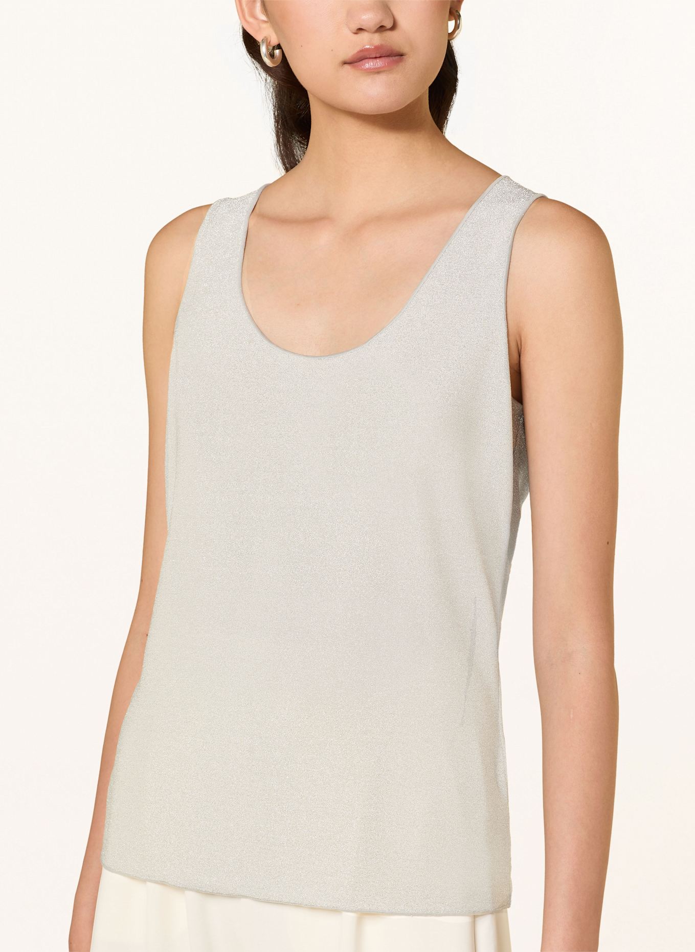 oui Top avec fil pailleté: ARGENT