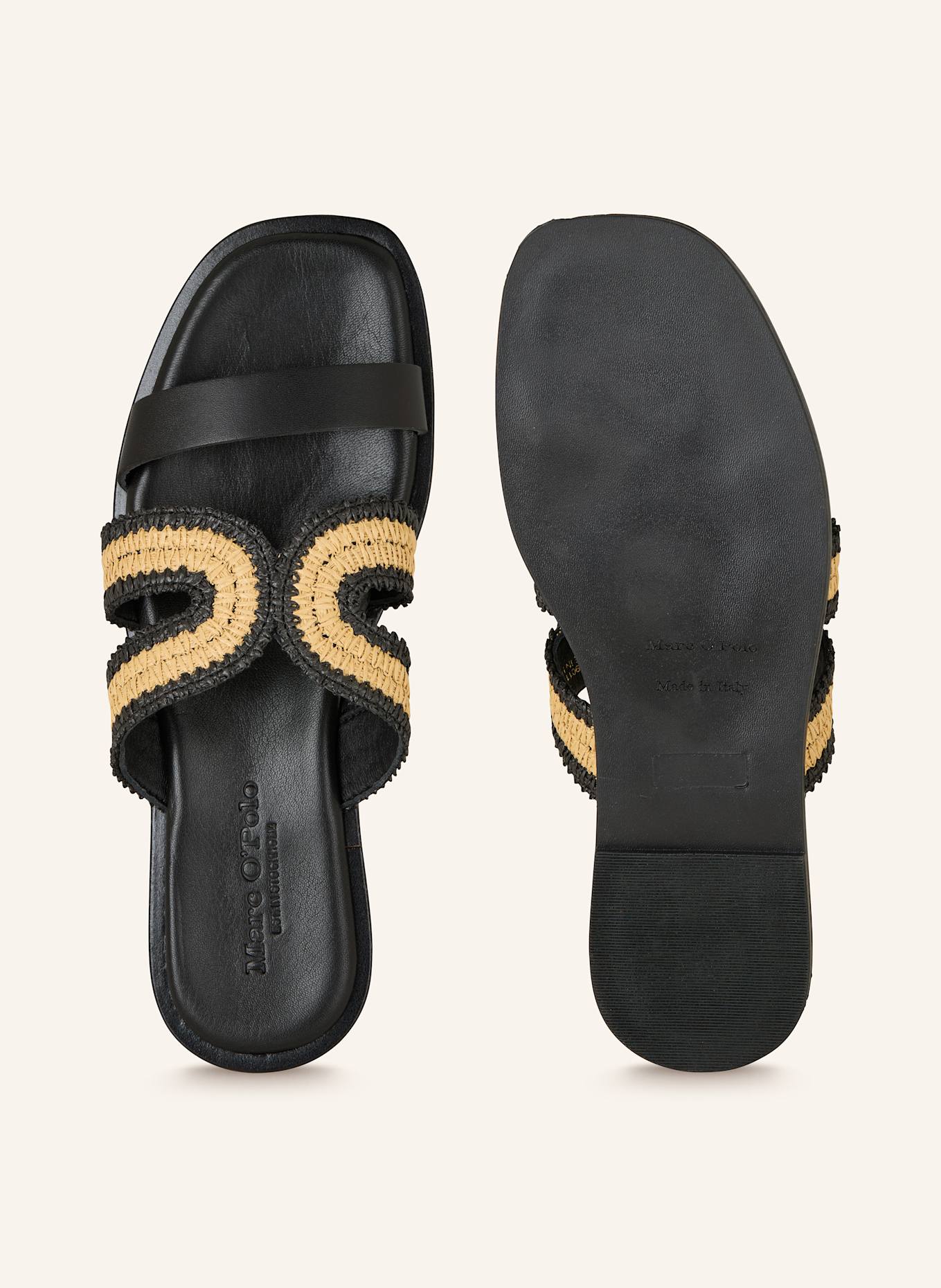 Marc O'Polo MARIT 6D slides: BLACK / CREAM