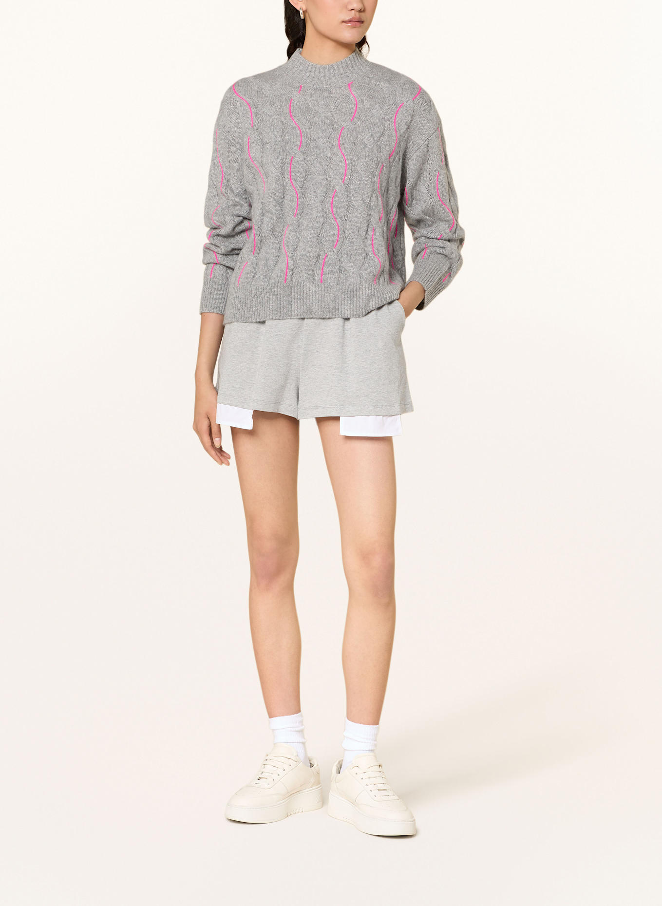FROM FUTURE Cashmere sweater: GRAY / PINK
