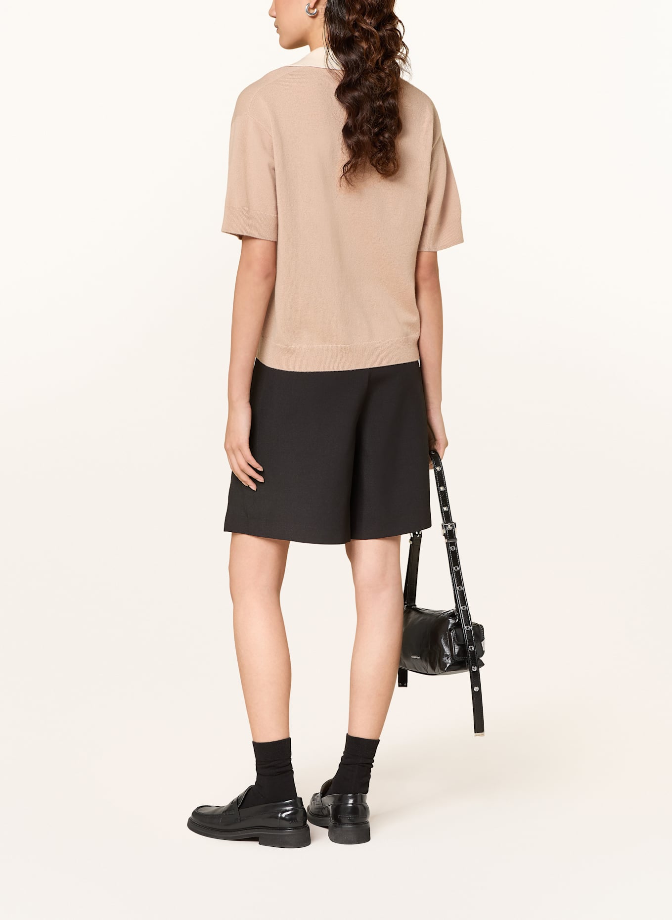 FROM FUTURE Cashmere-Strickshirt: CAMEL / WEISS / SCHWARZ