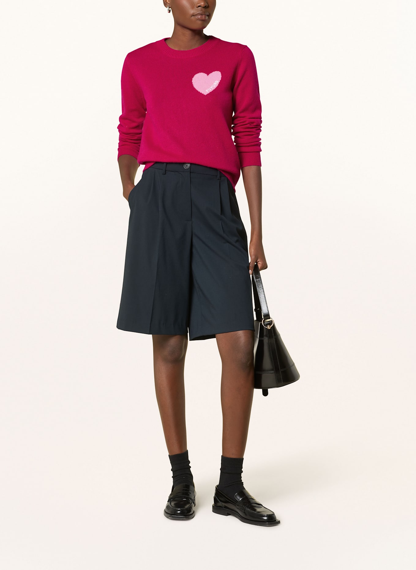 FROM FUTURE Sweter z kaszmiru: FUKSJA / RÓŻOWY