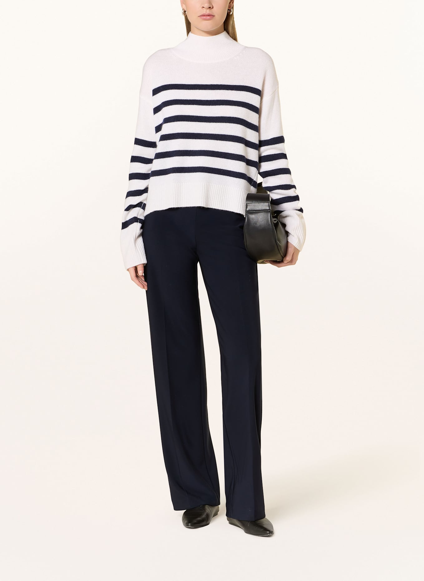 darling harbour Pullover mit Cashmere: ECRU / DUNKELBLAU