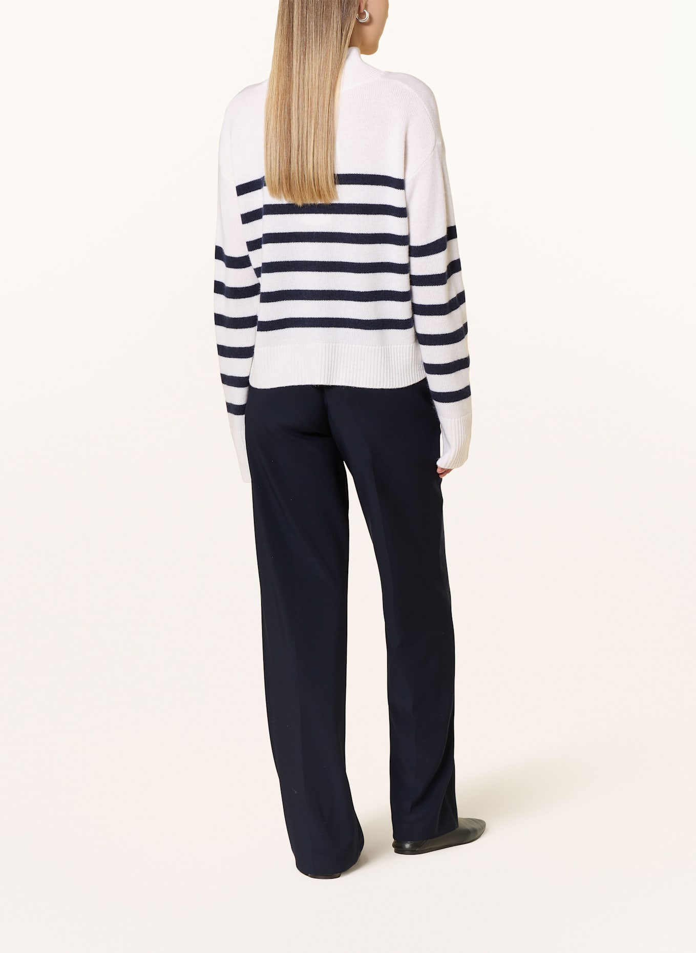 darling harbour Pullover mit Cashmere: ECRU / DUNKELBLAU