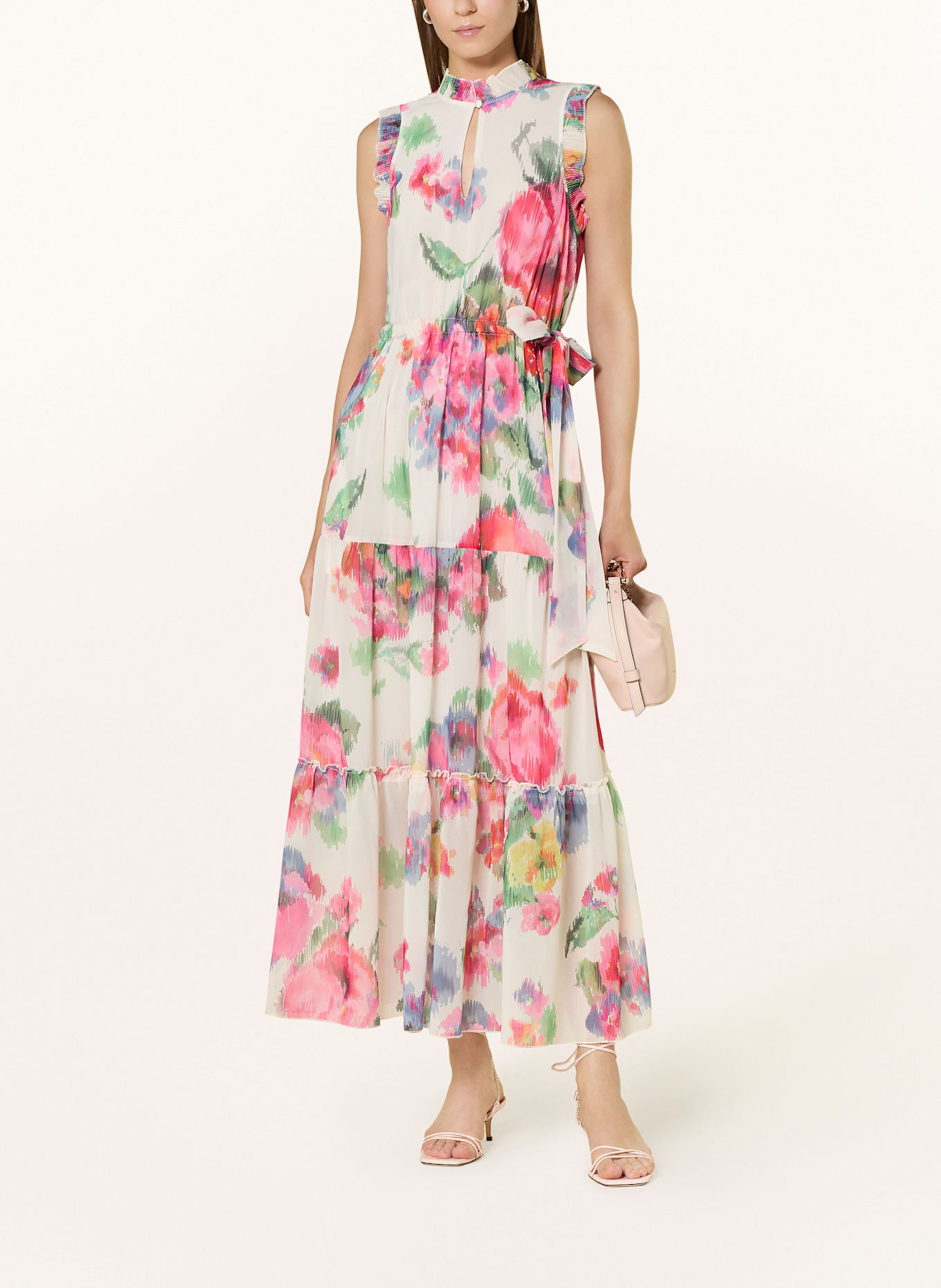 oui Kleid: ECRU / ROT / GRÜN