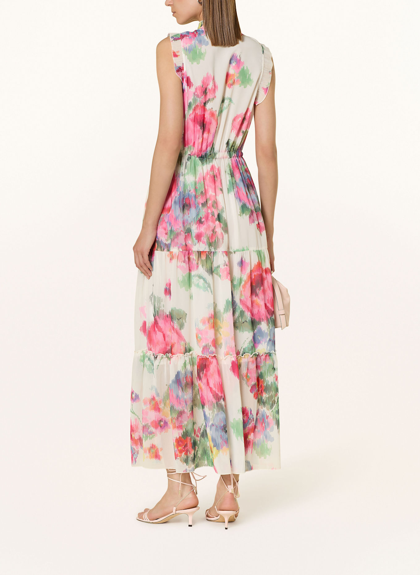 oui Kleid: ECRU / ROT / GRÜN