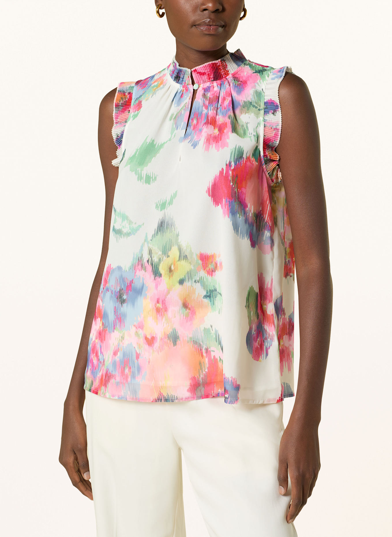 oui Blusentop: PINK / GRÜN / WEISS