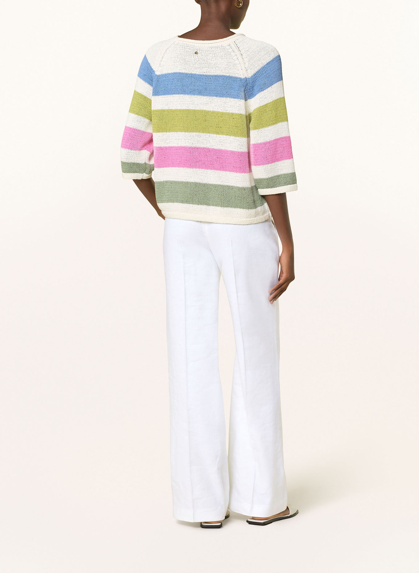 oui Sweater: WHITE / GREEN / PINK