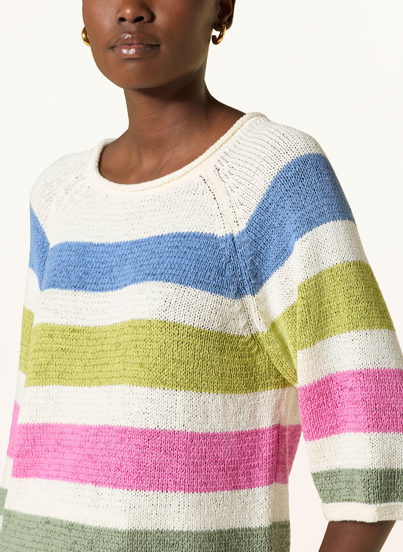 oui Sweater: WHITE / GREEN / PINK