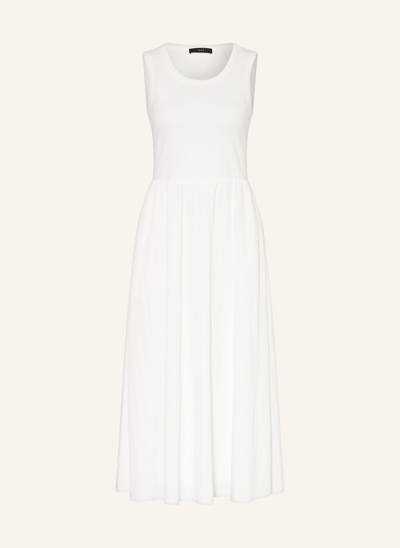 oui Kleid im Materialmix: ECRU