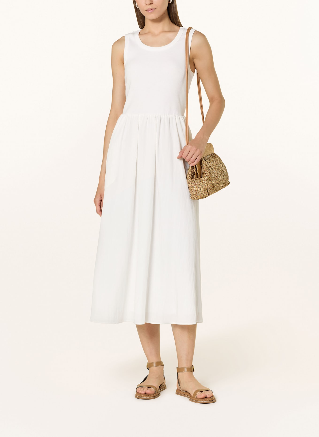 oui Kleid im Materialmix: ECRU