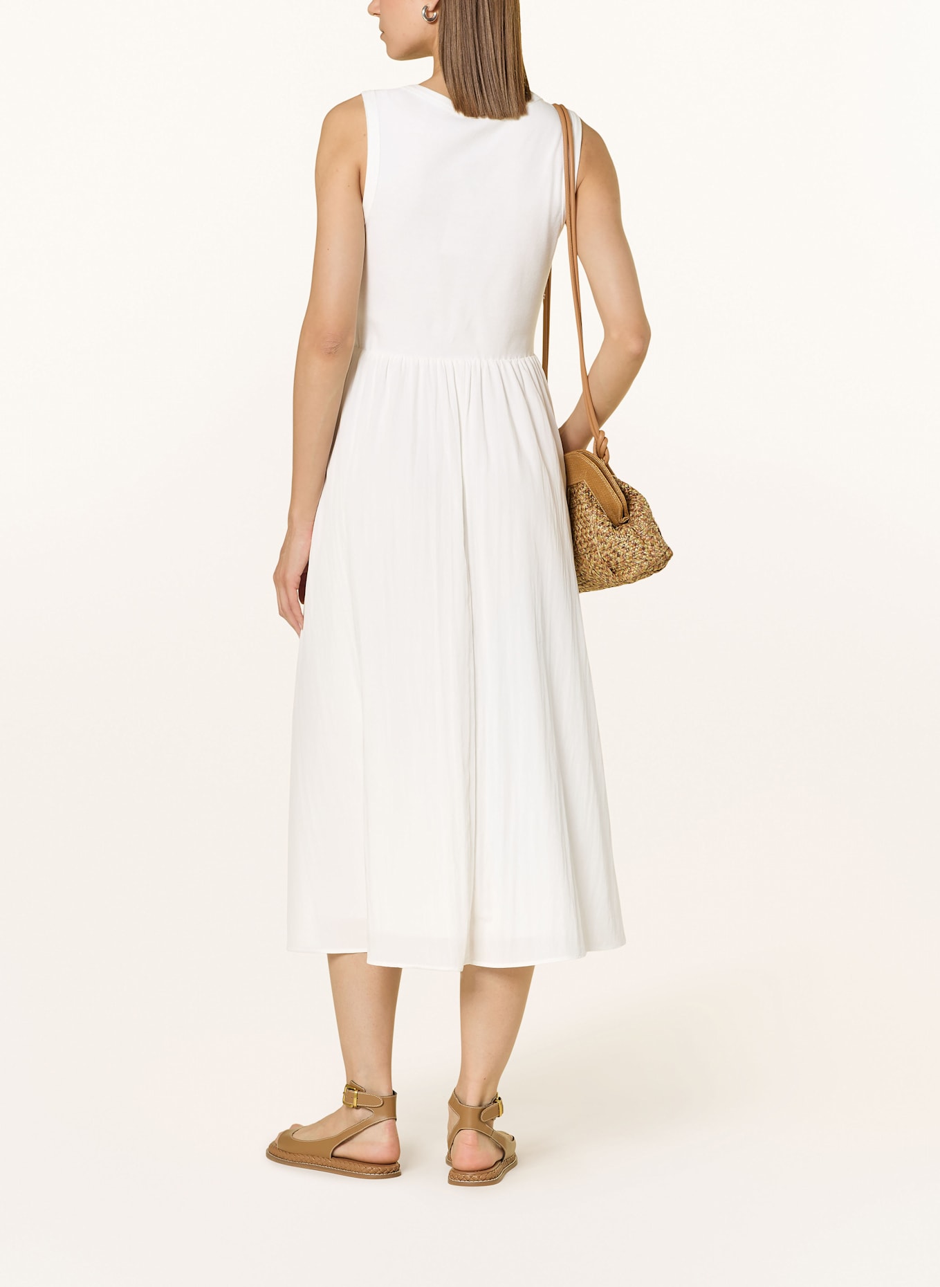 oui Kleid im Materialmix: ECRU