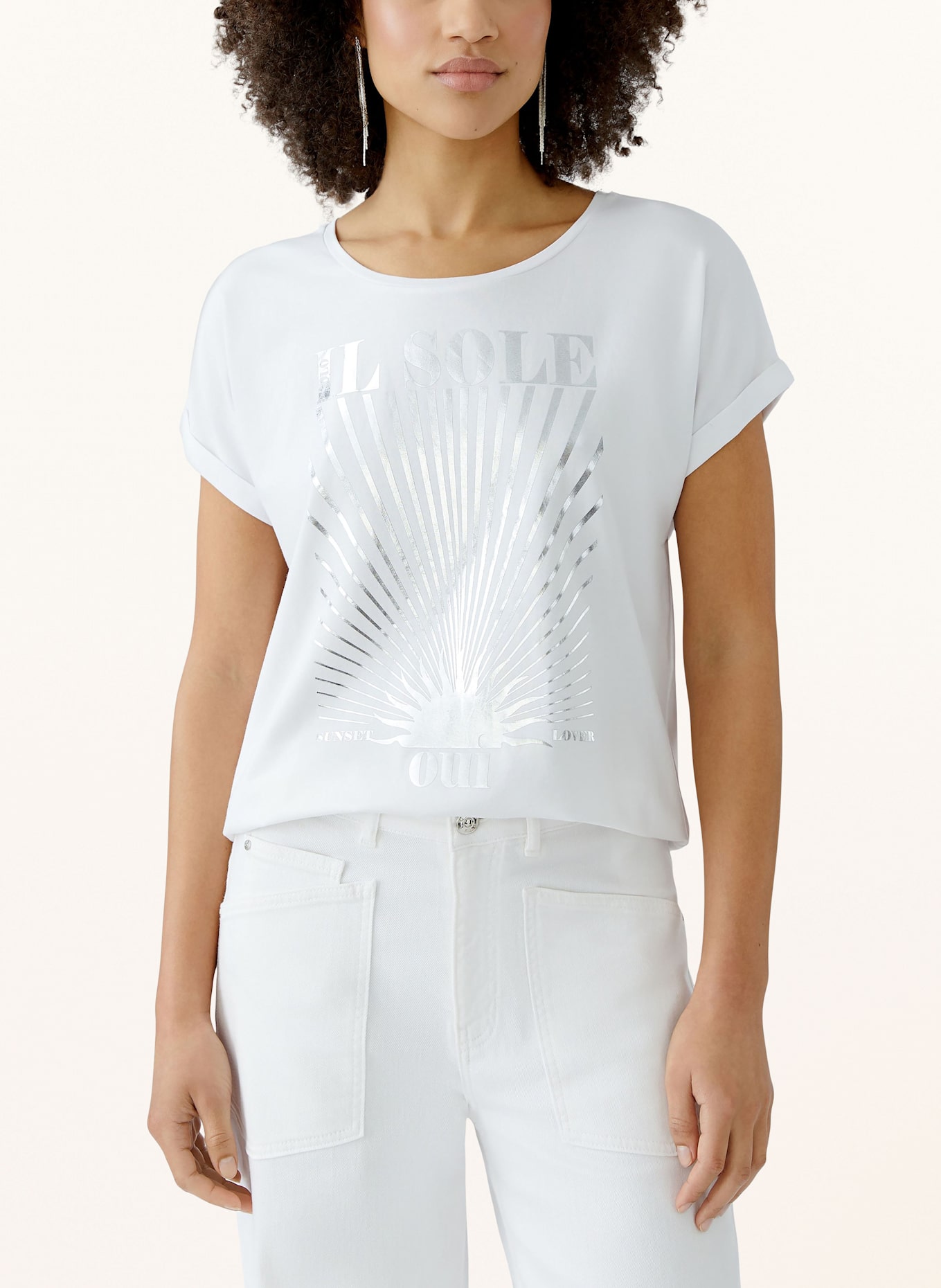 oui T-Shirt: WEISS/ SILBER