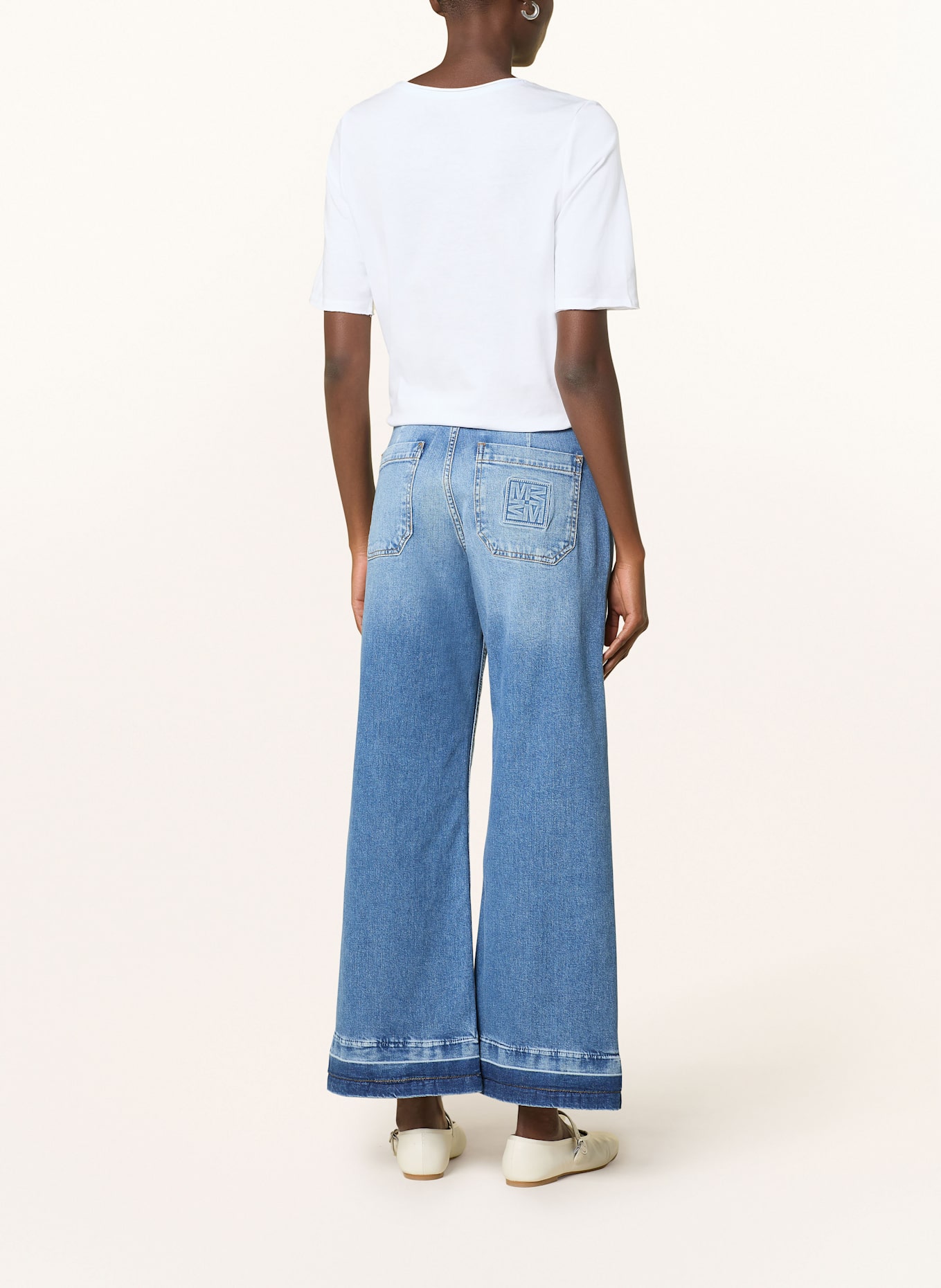 oui T-Shirt mit Schmucksteinen: WEISS/ BLAU