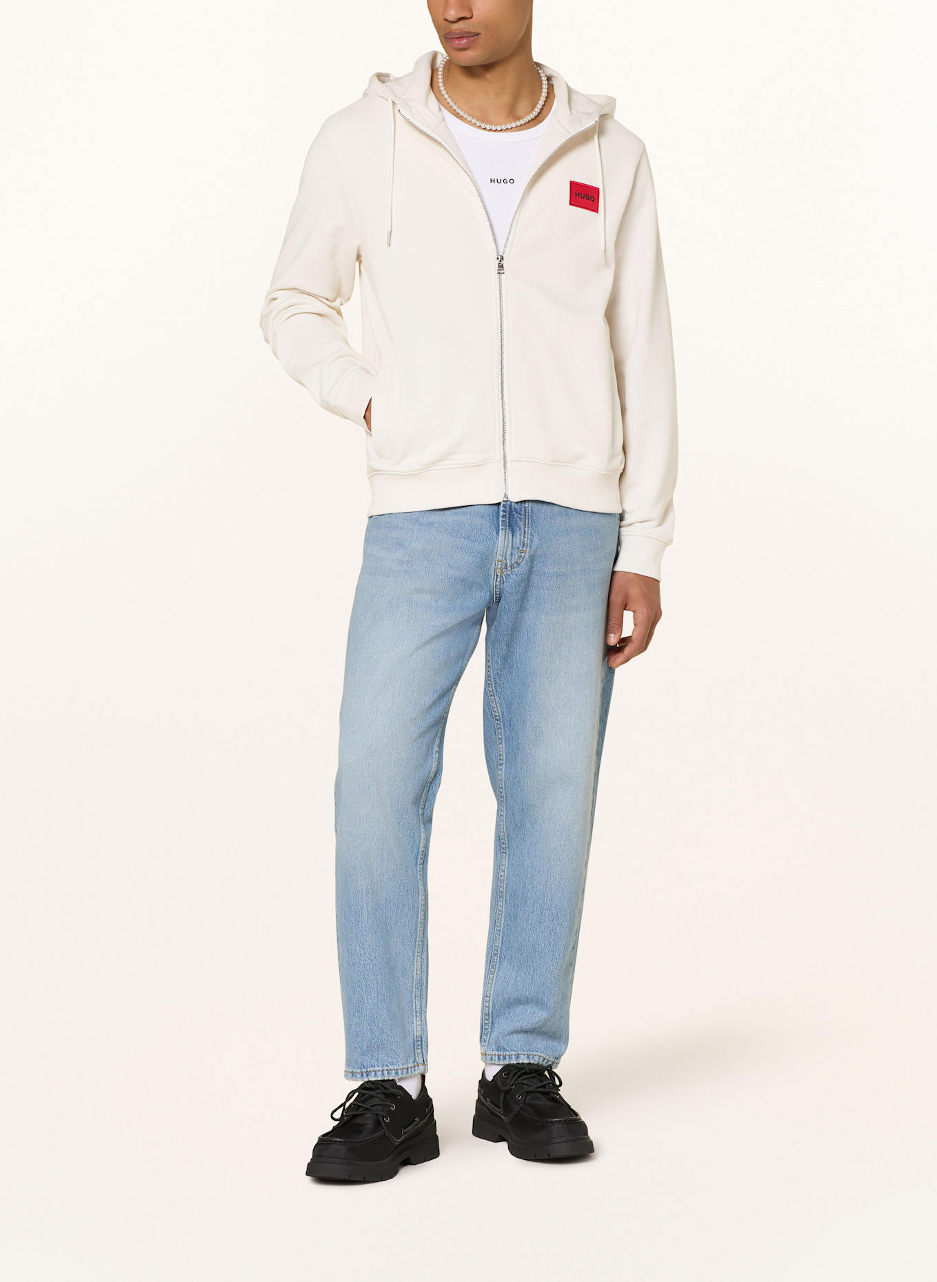 HUGO Sweat jacket DAPLE: WHITE