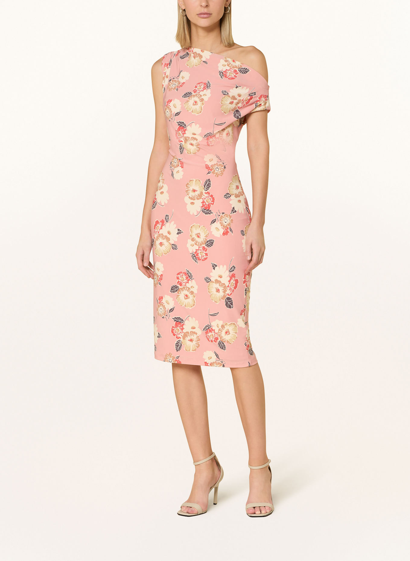 LAUREN RALPH LAUREN Etuikleid aus Jersey: ROSA / ROT / BEIGE