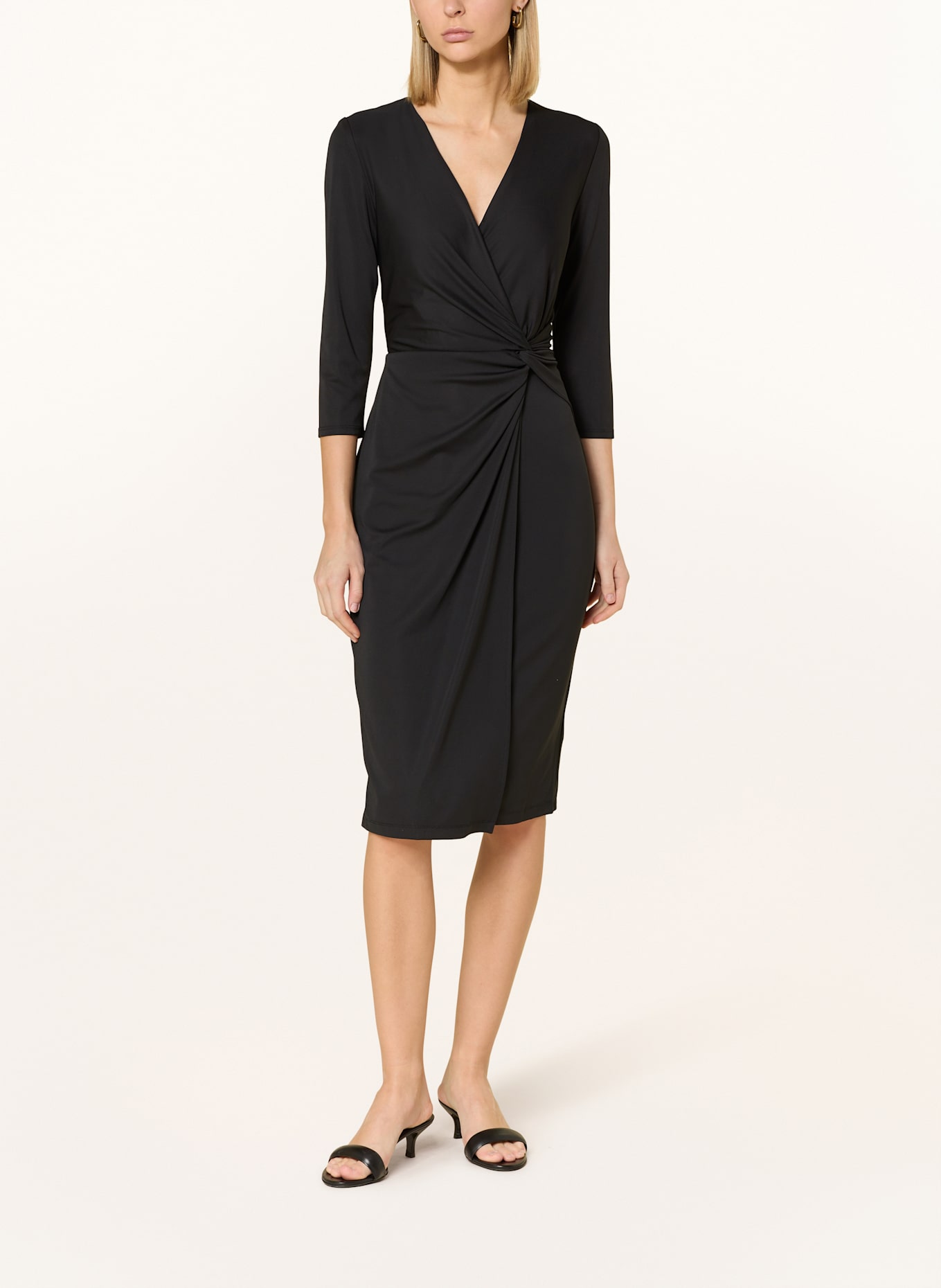 LAUREN RALPH LAUREN Etuikleid mit 3/4-Arm: SCHWARZ