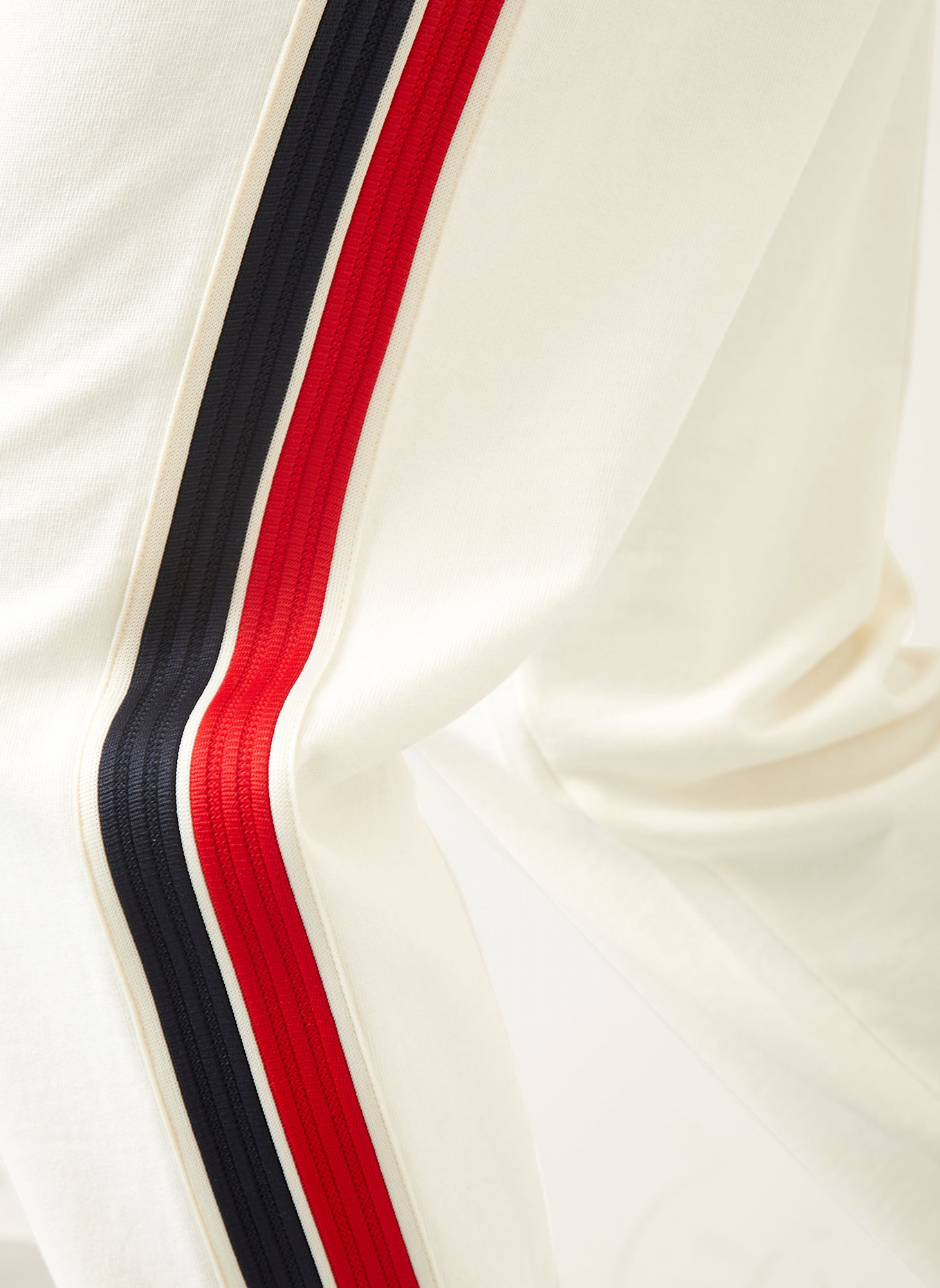 MONCLER Sweatpants mit Galonstreifen: ECRU/ DUNKELBLAU/ ROT