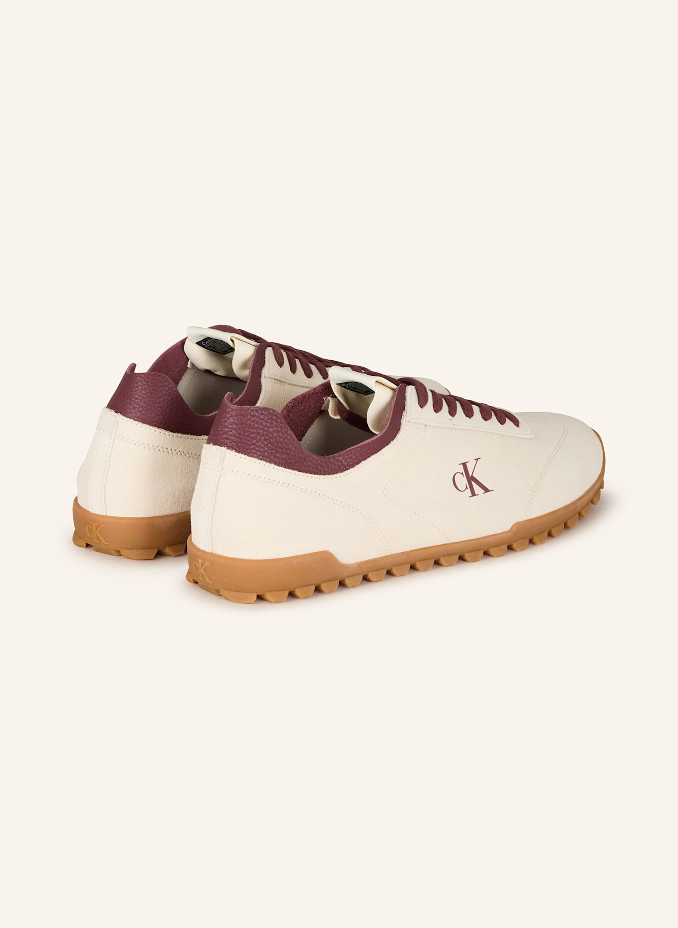 Calvin Klein Sneakersy: KREMOWY/ CIEMNOCZERWONY