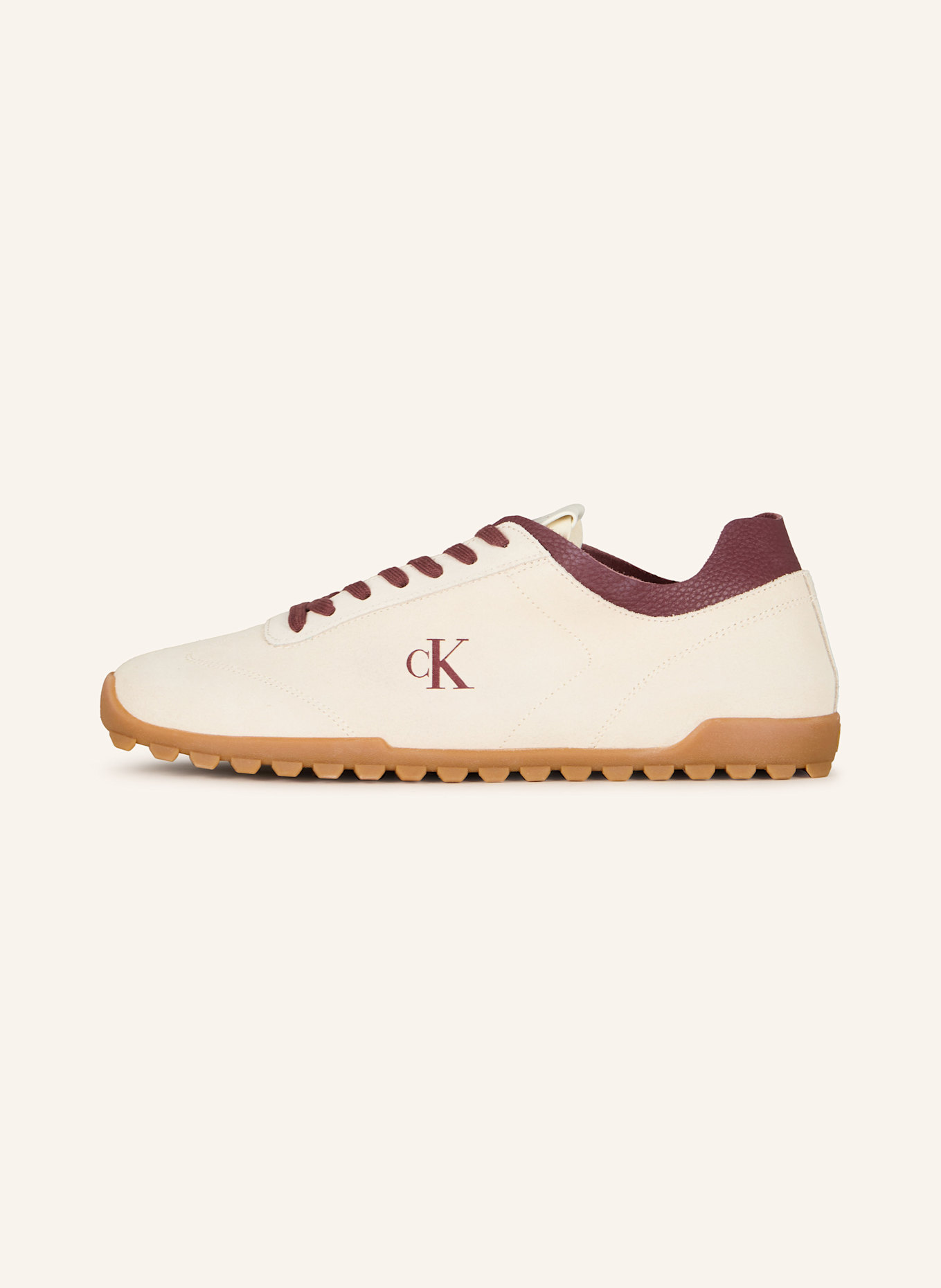 Calvin Klein Sneakersy: KREMOWY/ CIEMNOCZERWONY