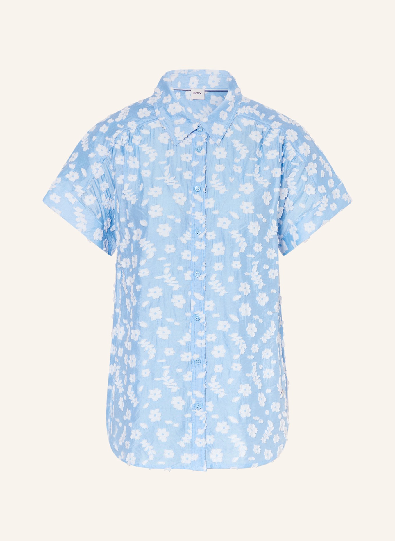 BRAX Hemdbluse VIV aus Jacquard: BLAU / WEISS