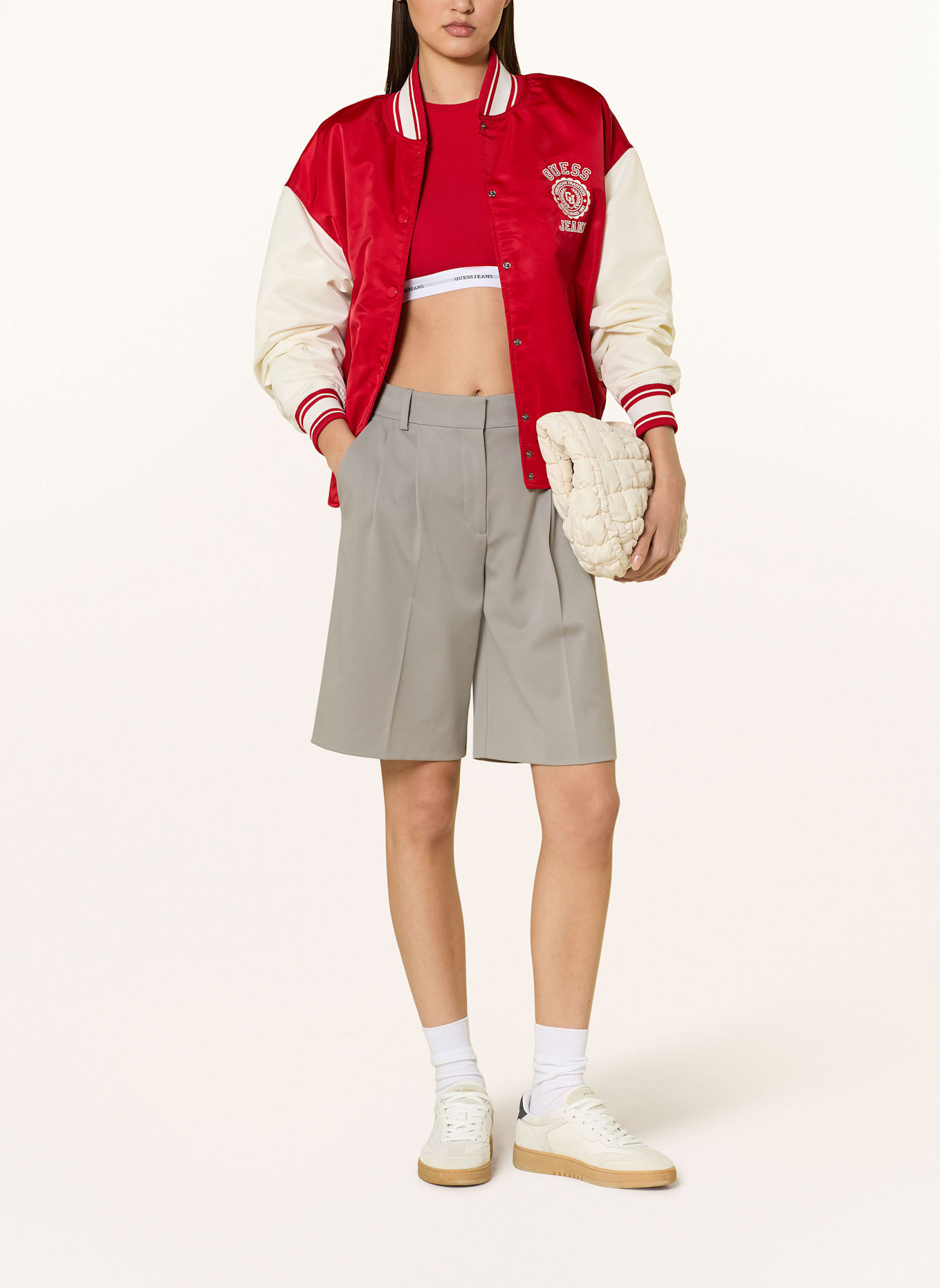 GUESS JEANS Cropped-Shirt: ROT