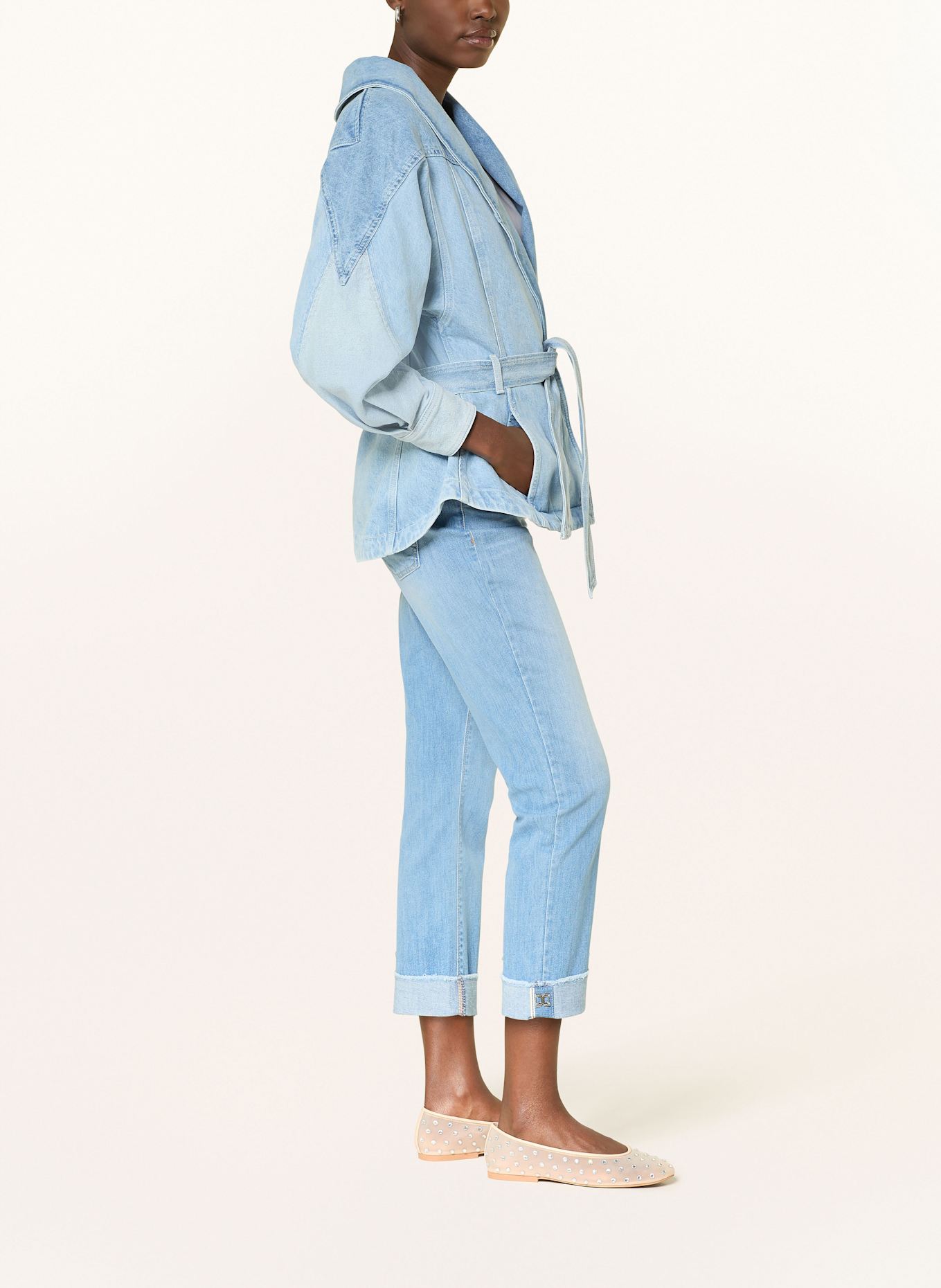 CAMBIO 7/8-Jeans PIPER SHORT: 5277 sunny splinted fringed