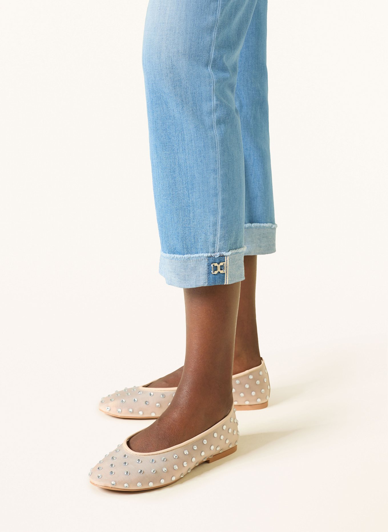 CAMBIO 7/8-Jeans PIPER SHORT: 5277 sunny splinted fringed