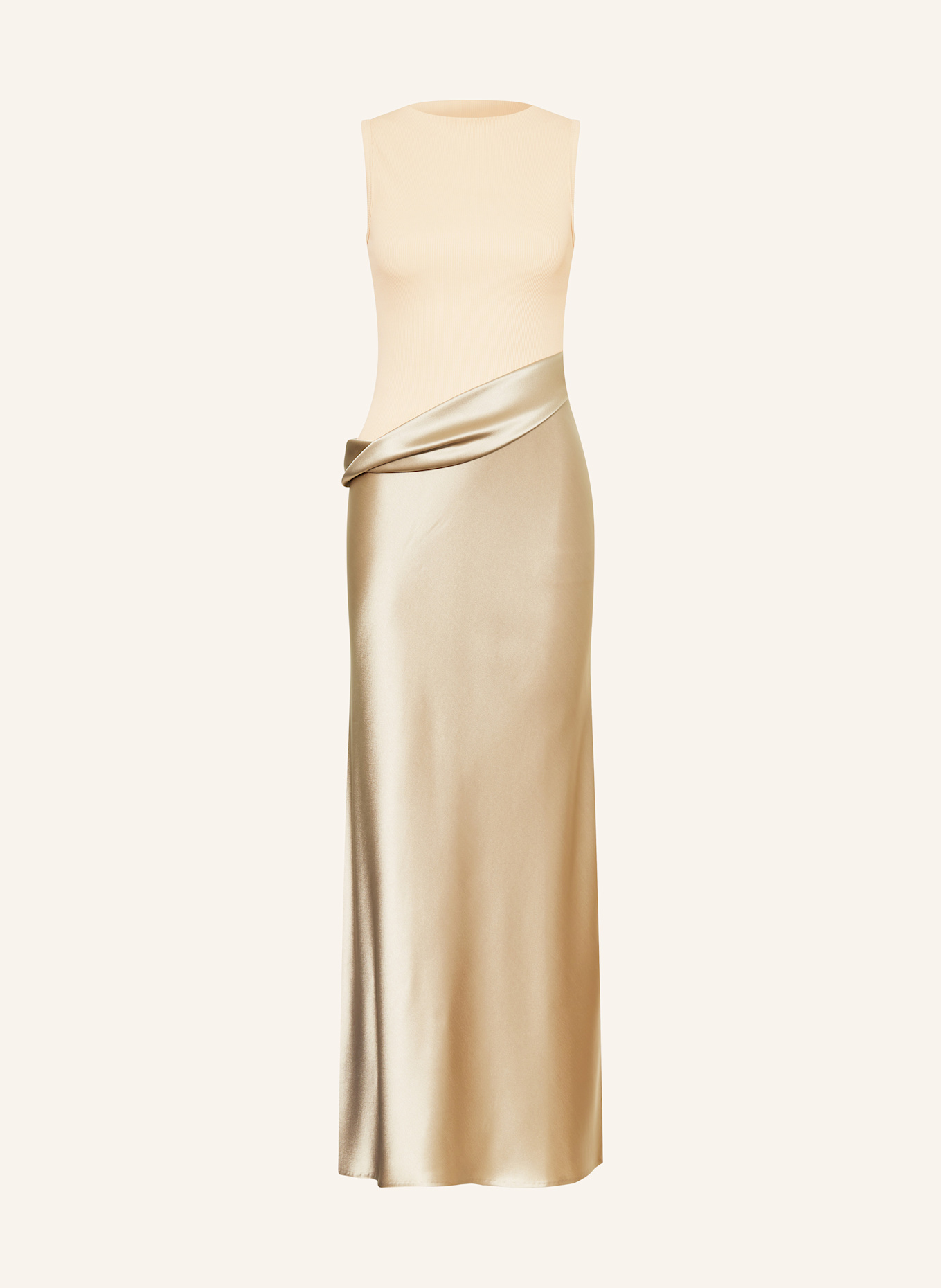 Nanushka Kleid COBEE im Materialmix: DUNE/CREME DUNE/CREME