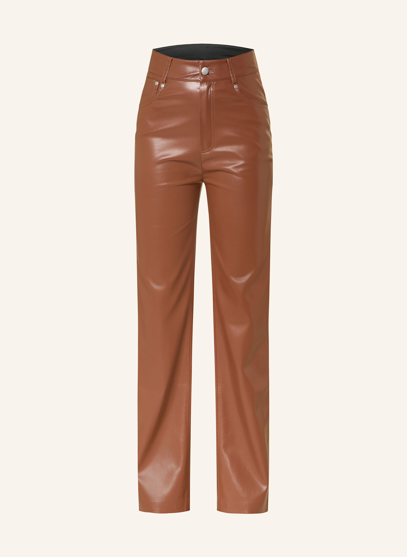 Nanushka Spodnie JACOBA z imitacji skóry: BRĄZOWY