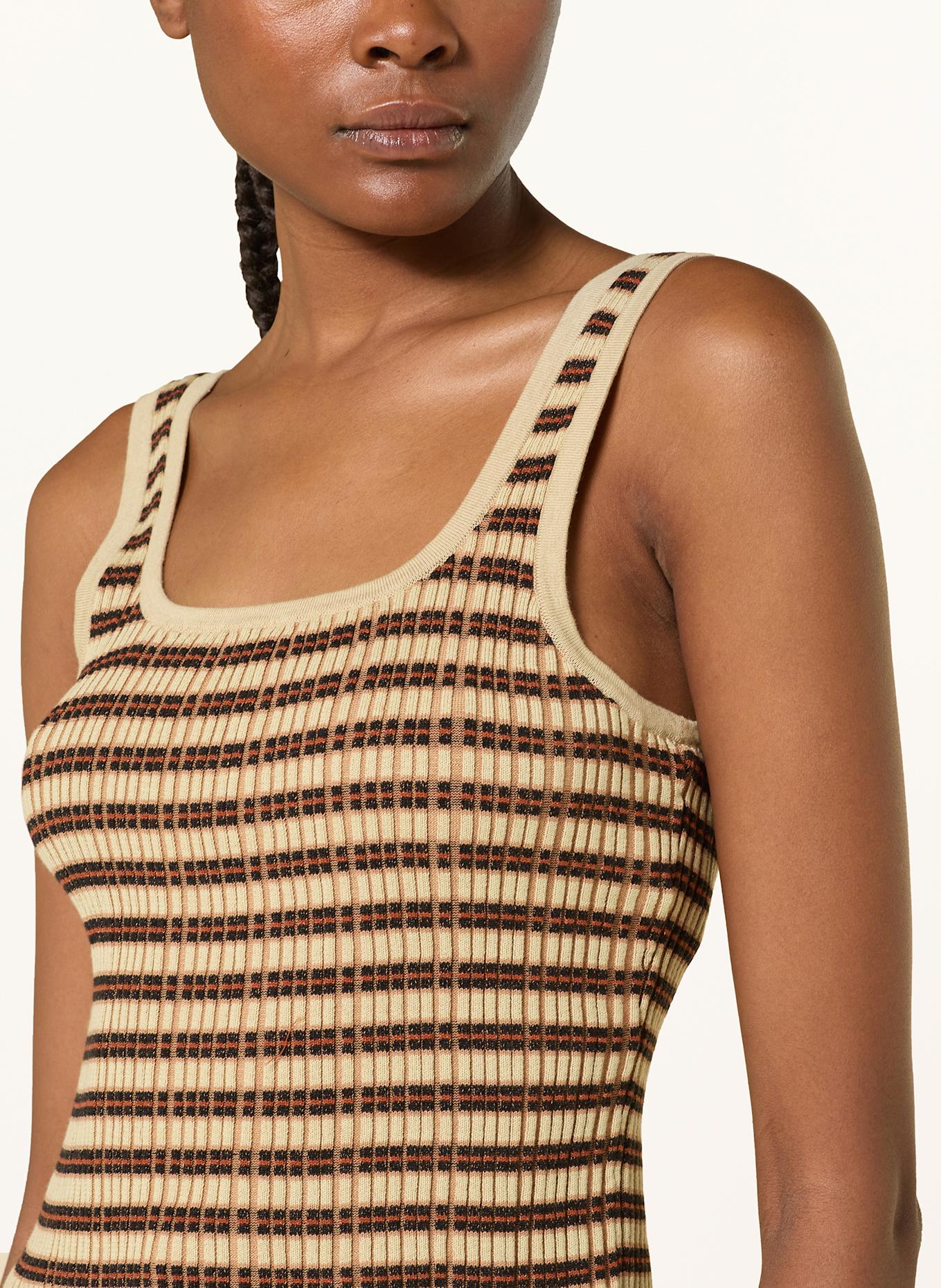 Nanushka Top z dzianiny DELFINE: ECRU / GRANATOWY / CIEMNOCZERWONY