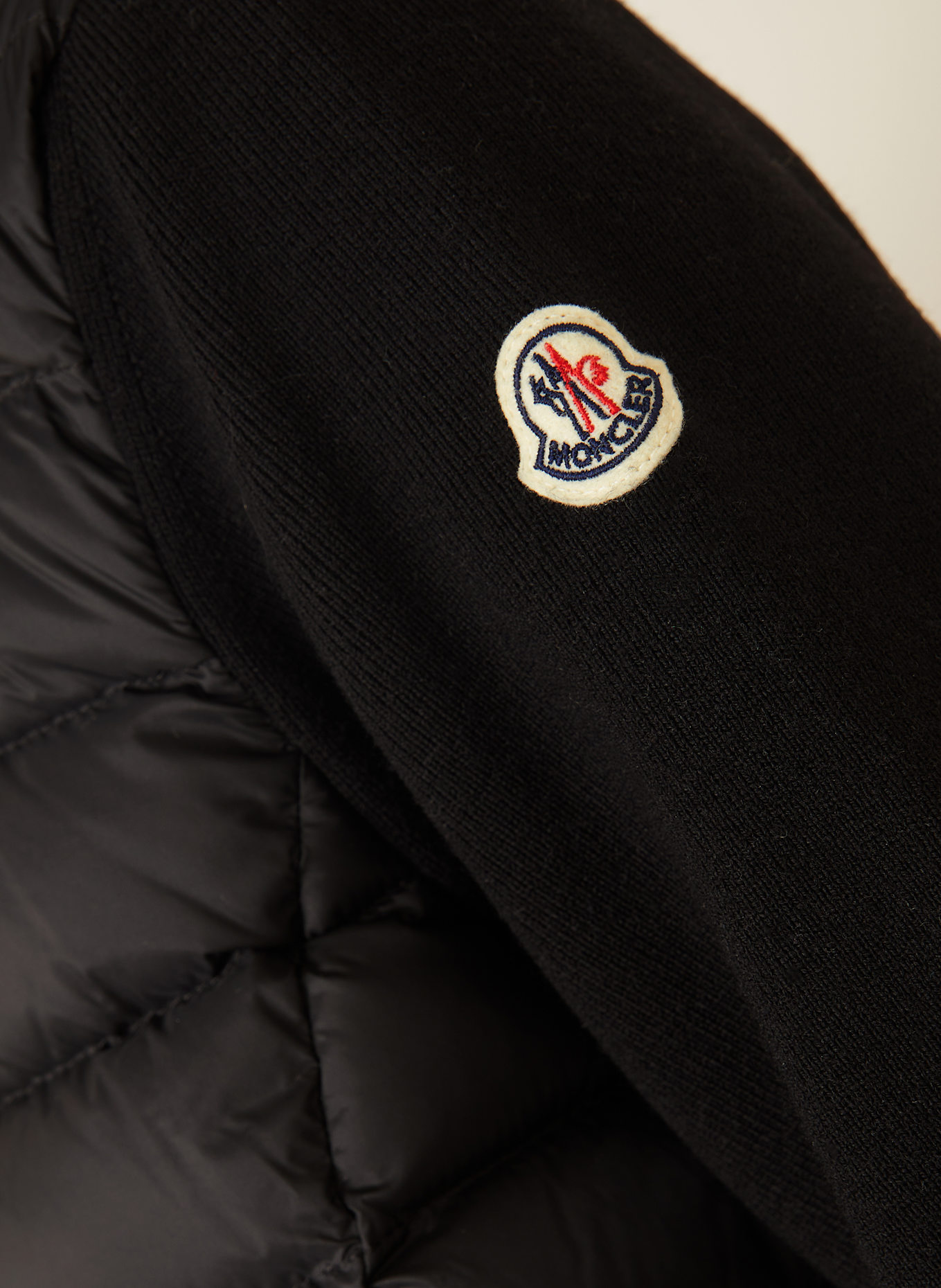 MONCLER Daunenjacke im Materialmix: SCHWARZ