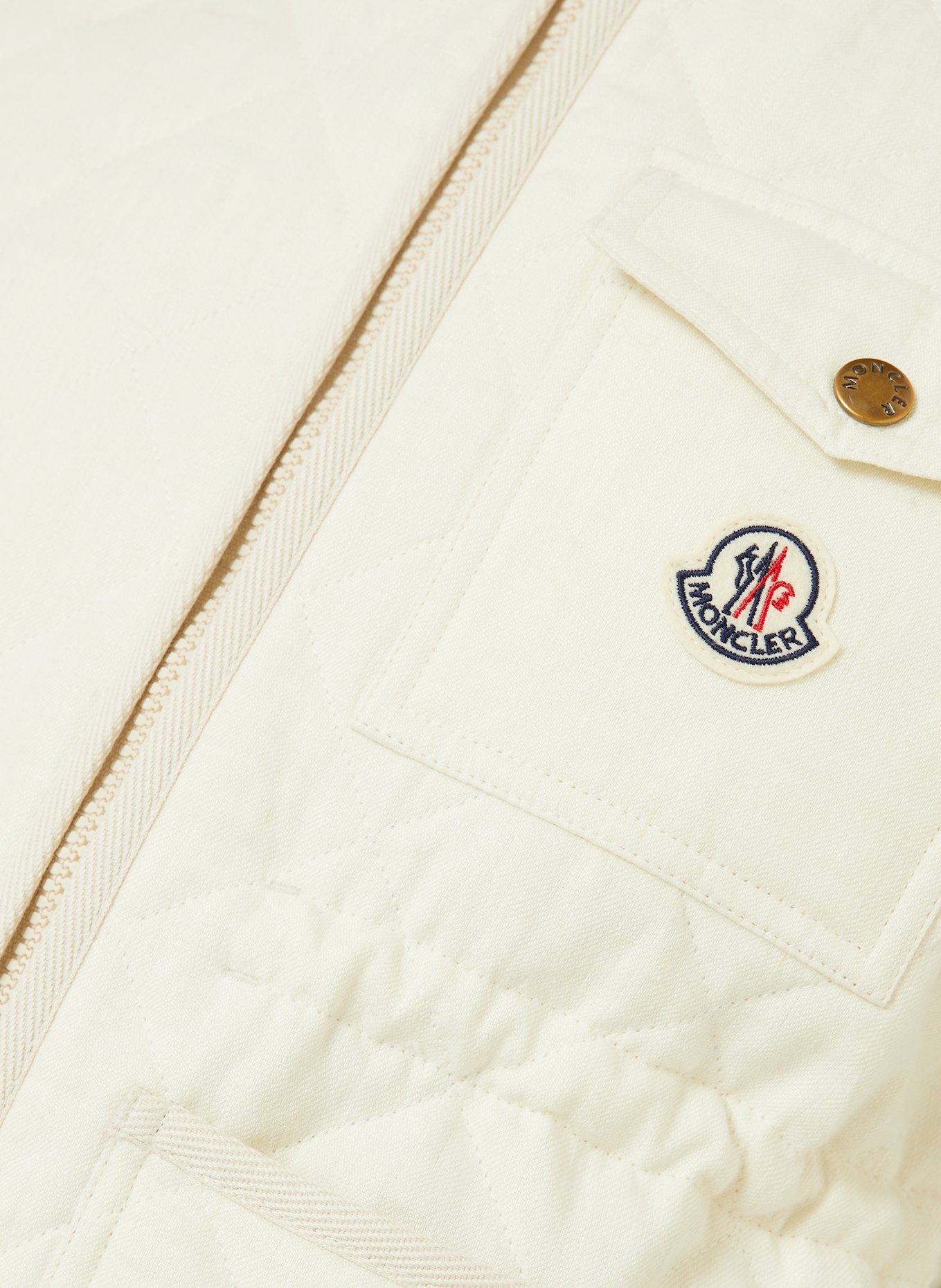 MONCLER Steppweste VIGNY aus Leinen: ECRU