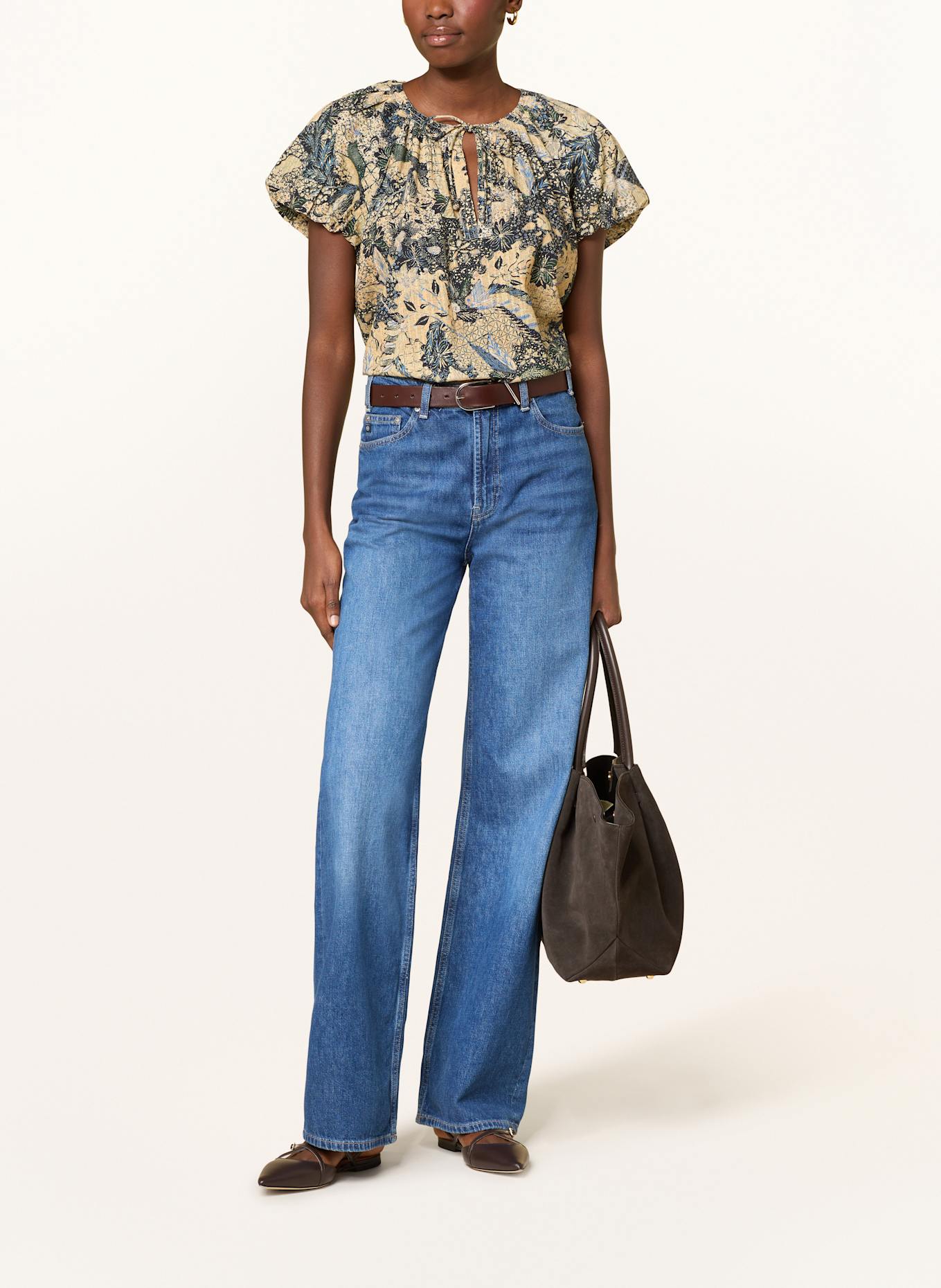 ULLA JOHNSON Bluzka ISSA: ŻÓŁTY / CZARNY / NIEBIESKI