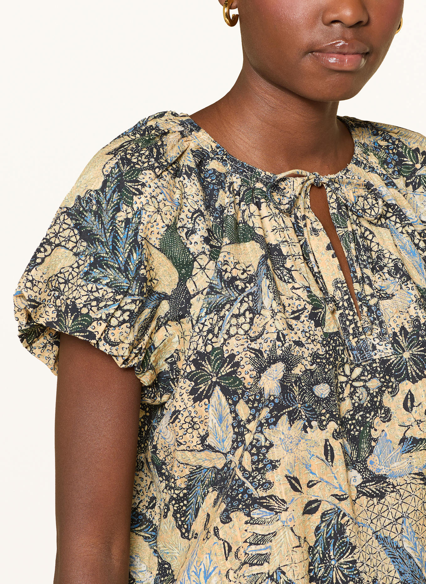 ULLA JOHNSON Bluzka ISSA: ŻÓŁTY / CZARNY / NIEBIESKI