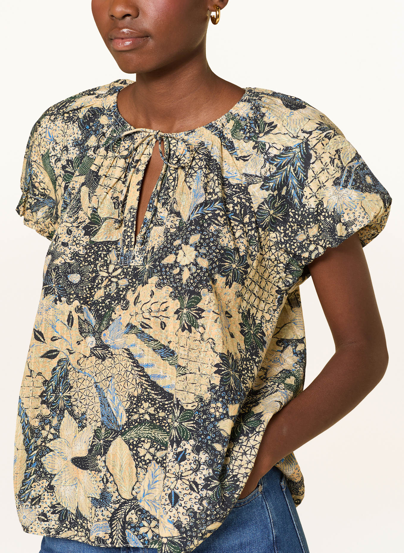 ULLA JOHNSON Bluzka ISSA: ŻÓŁTY / CZARNY / NIEBIESKI