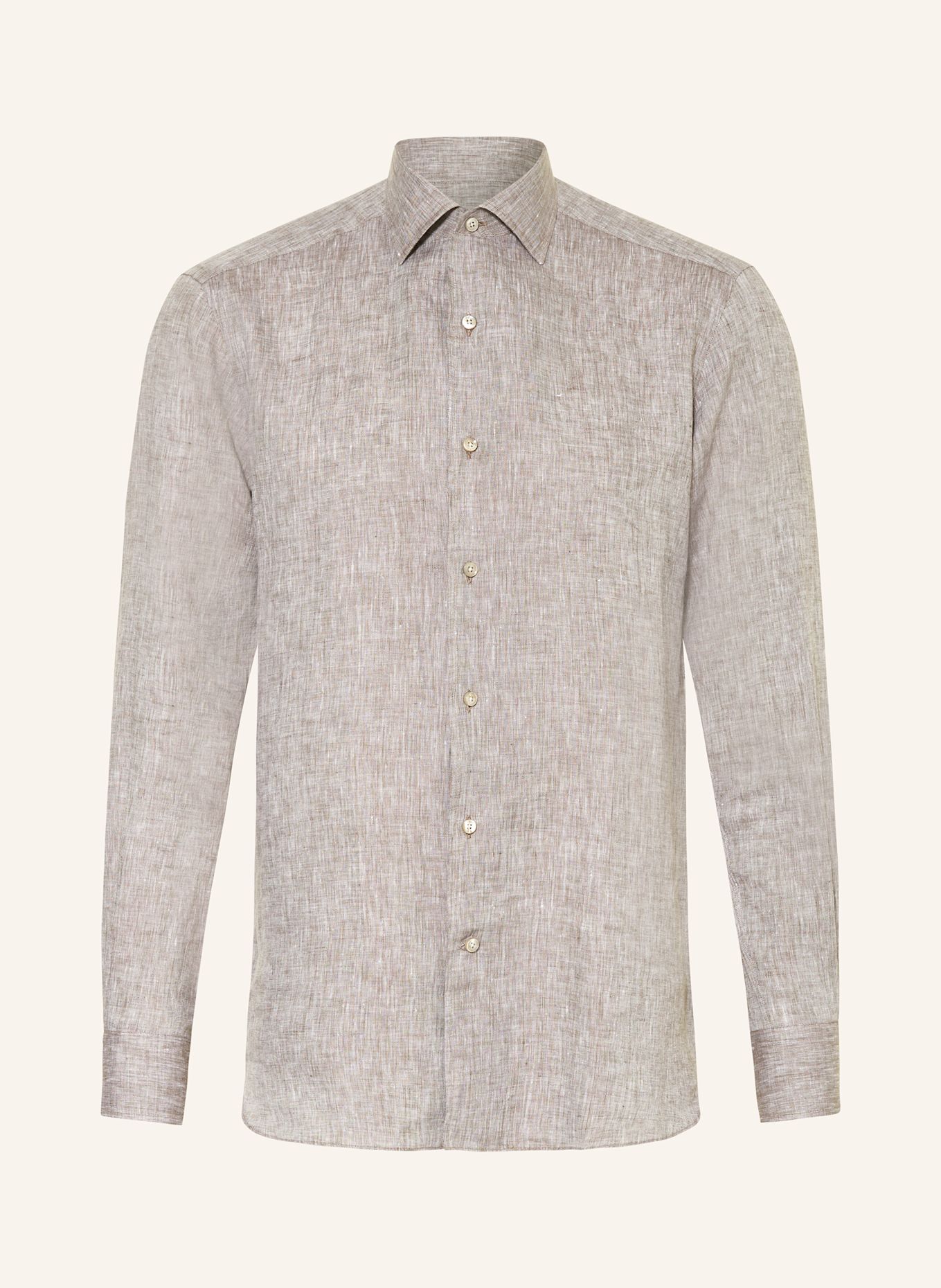 ZEGNA Leinenhemd OASI Comfort Fit: GRAU