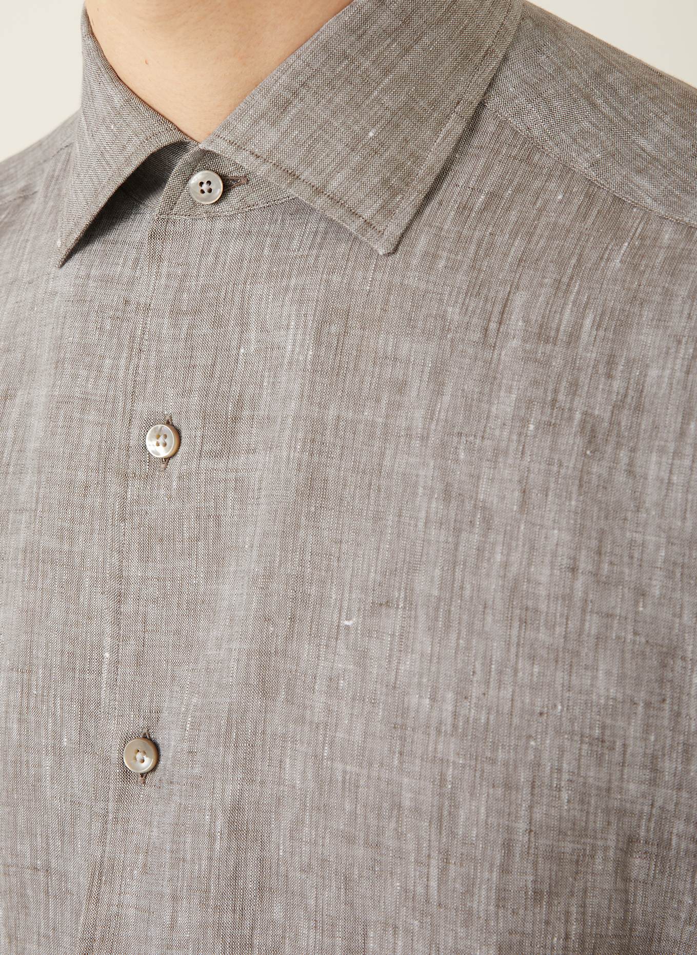 ZEGNA Leinenhemd OASI Comfort Fit: GRAU