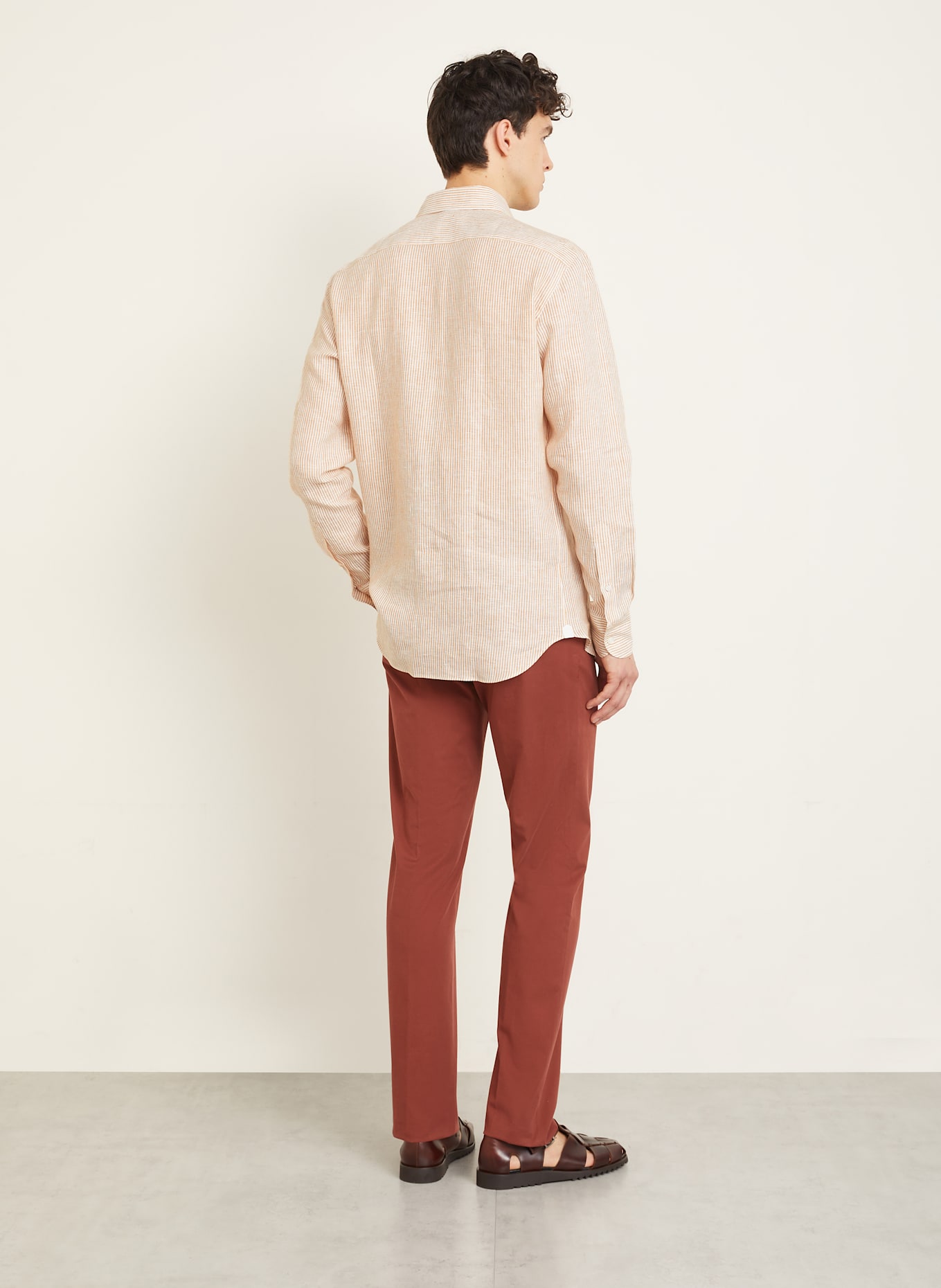 ZEGNA Leinenhemd Regular Fit: WEISS / HELLBRAUN