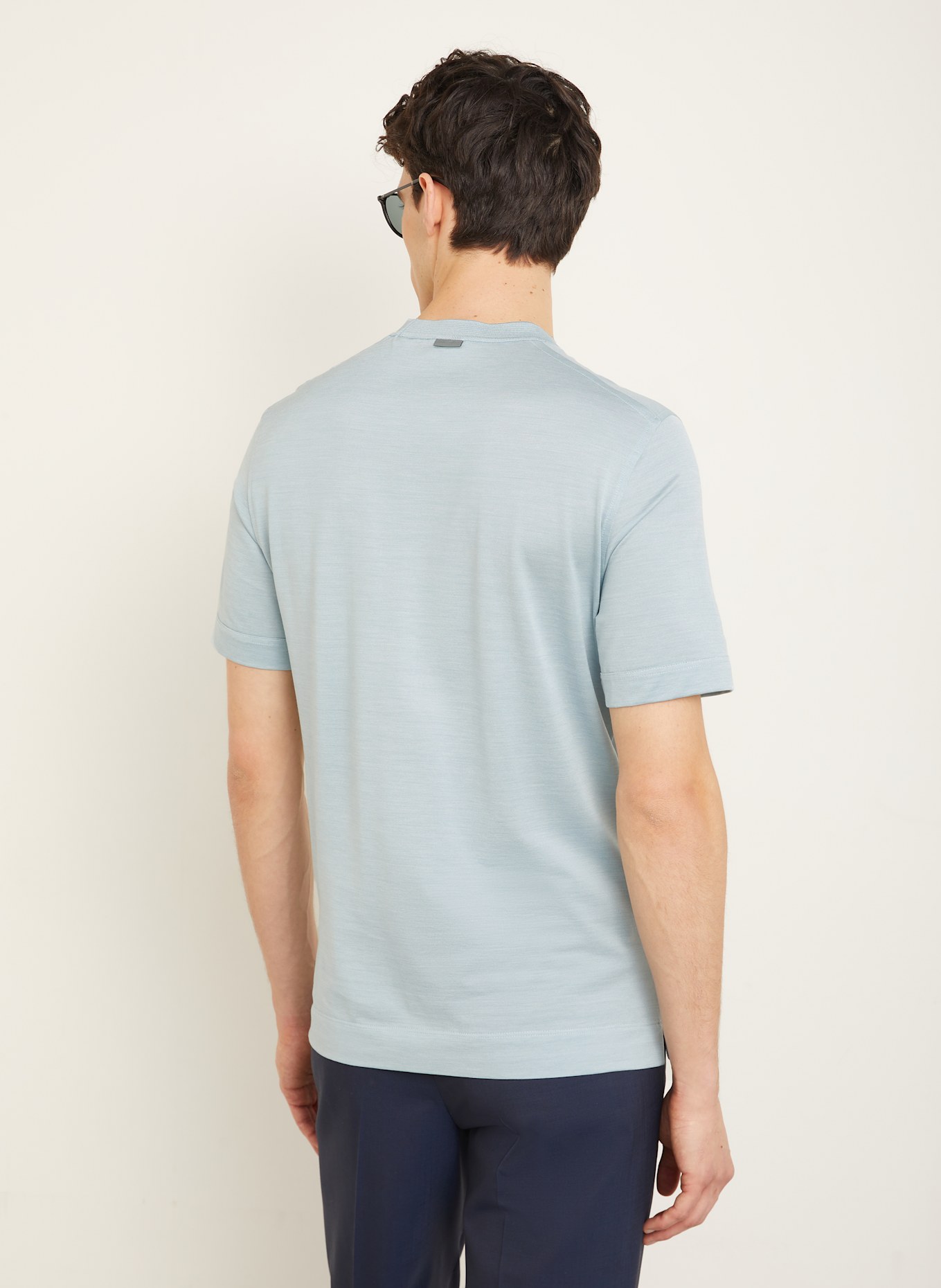 ZEGNA T-shirt avec soie: BLEU CLAIR