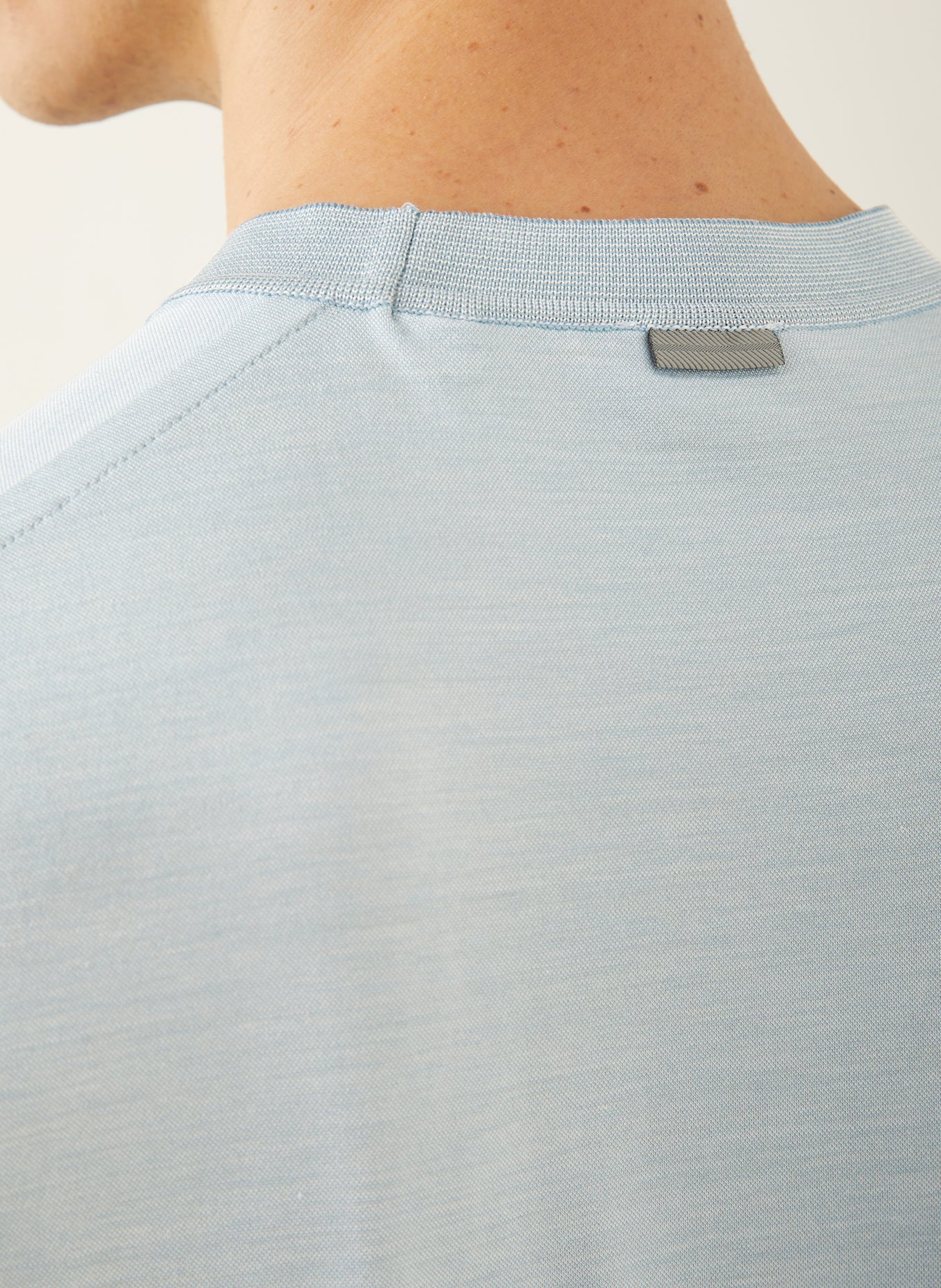 ZEGNA T-shirt avec soie: BLEU CLAIR