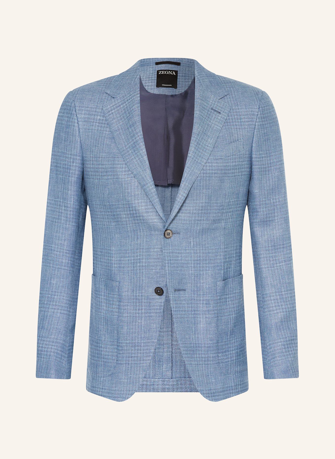 ZEGNA Sakko mit Leinen Slim Fit: BLAU