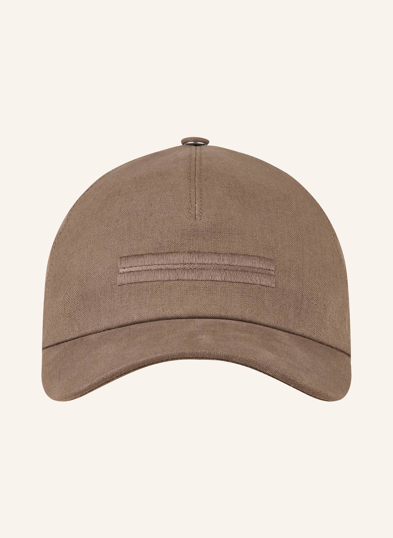 ZEGNA Leinen-Cap: BRAUN