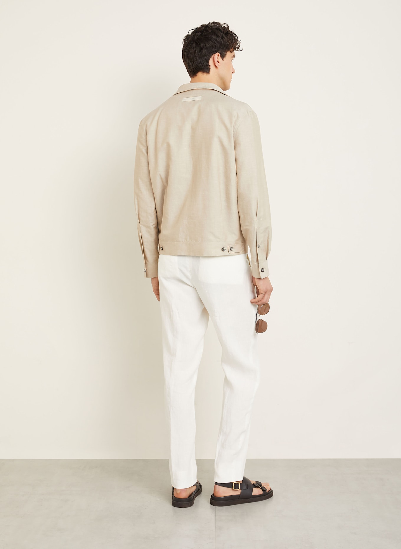 ZEGNA Pantalon en lin coupe extra slim: BLANC