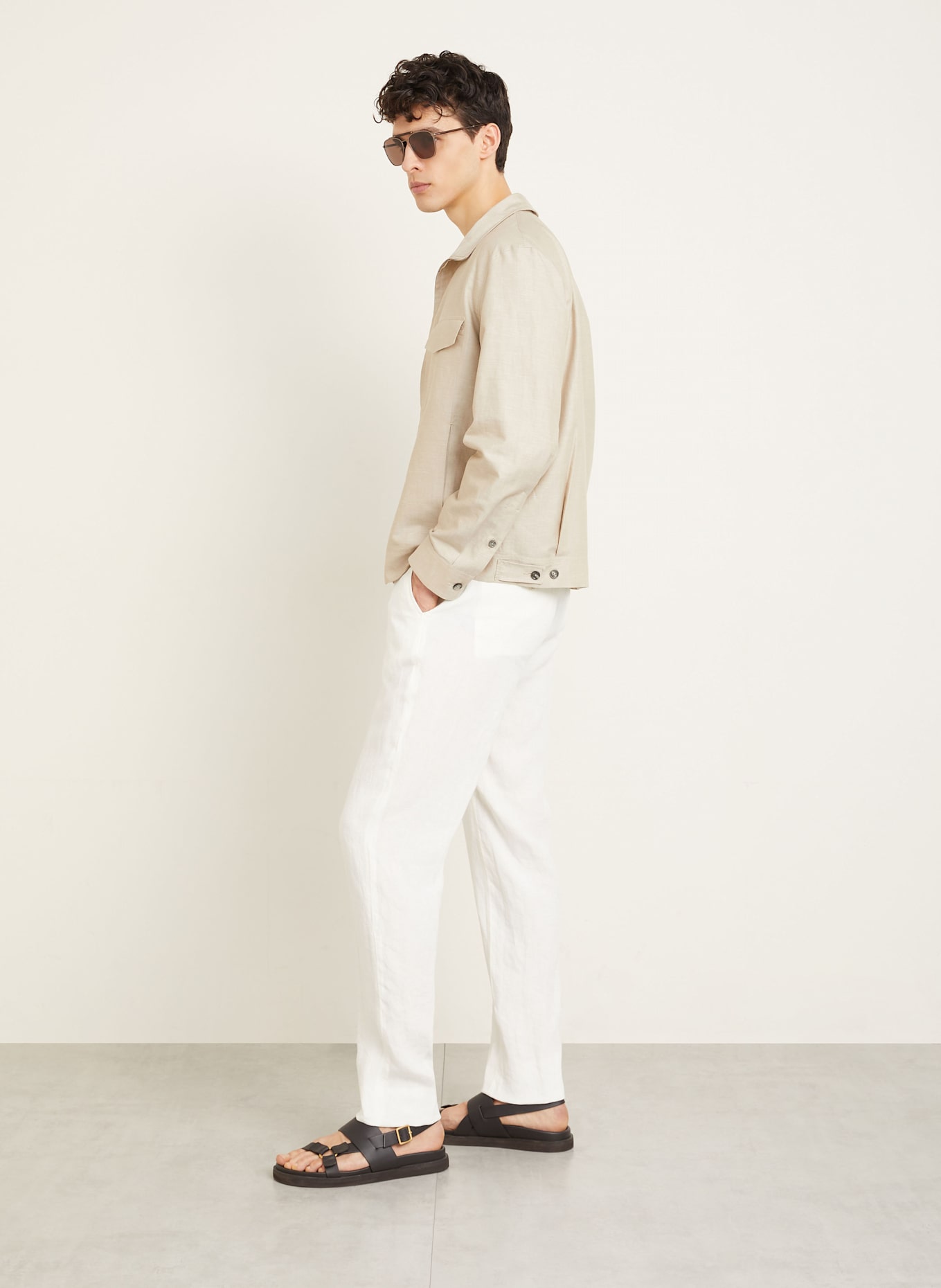 ZEGNA Pantalon en lin coupe extra slim: BLANC