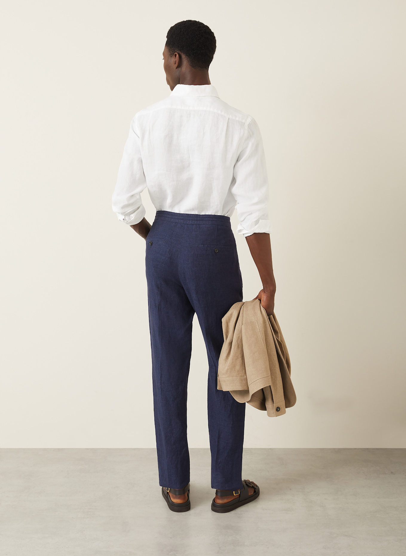 ZEGNA Pantalon en lin coupe extra slim: B09 NAVY