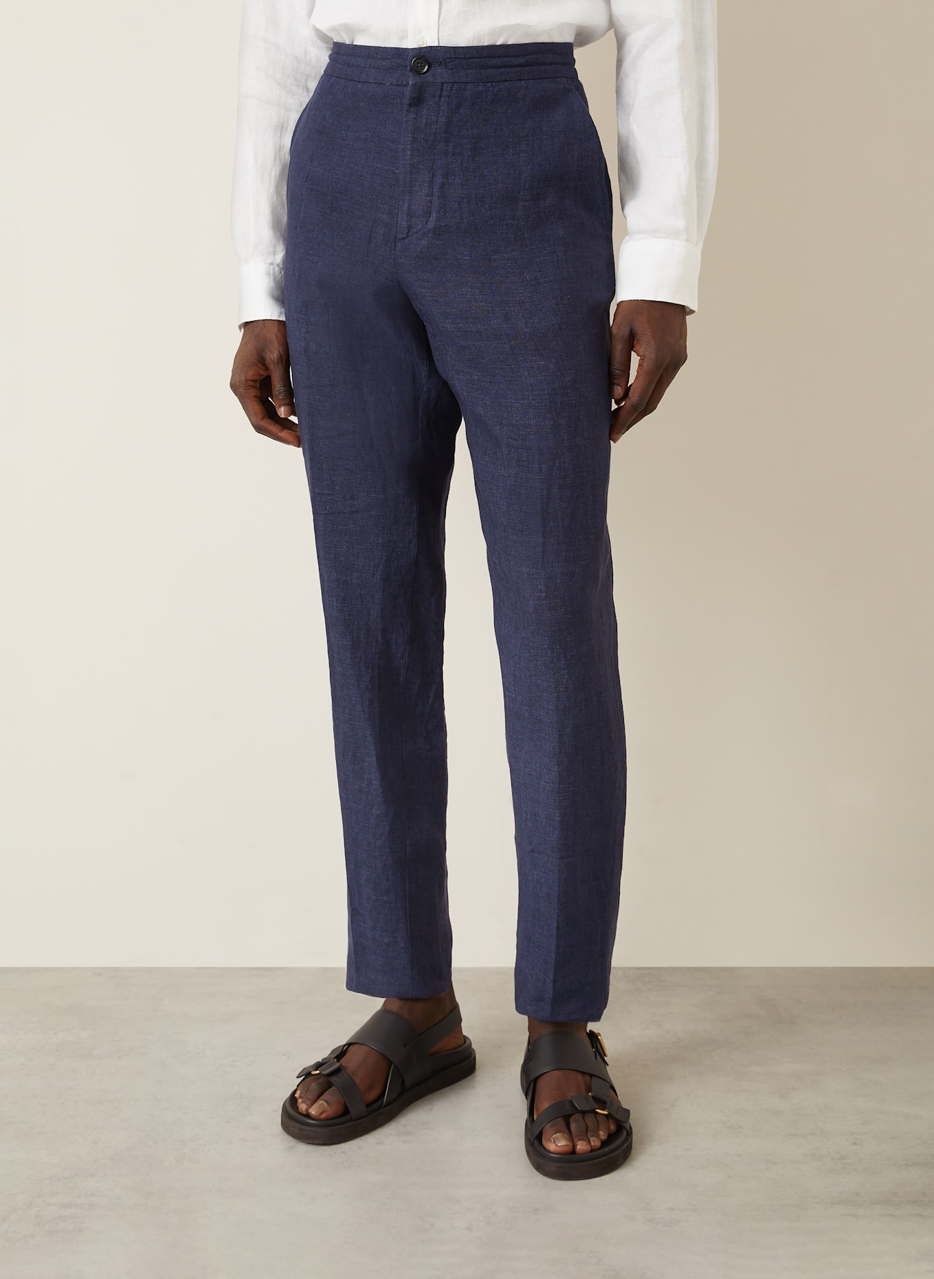 ZEGNA Pantalon en lin coupe extra slim: B09 NAVY