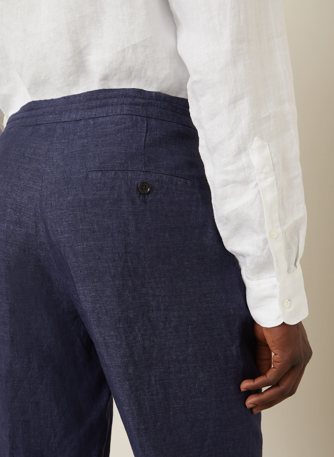 ZEGNA Pantalon en lin coupe extra slim: B09 NAVY