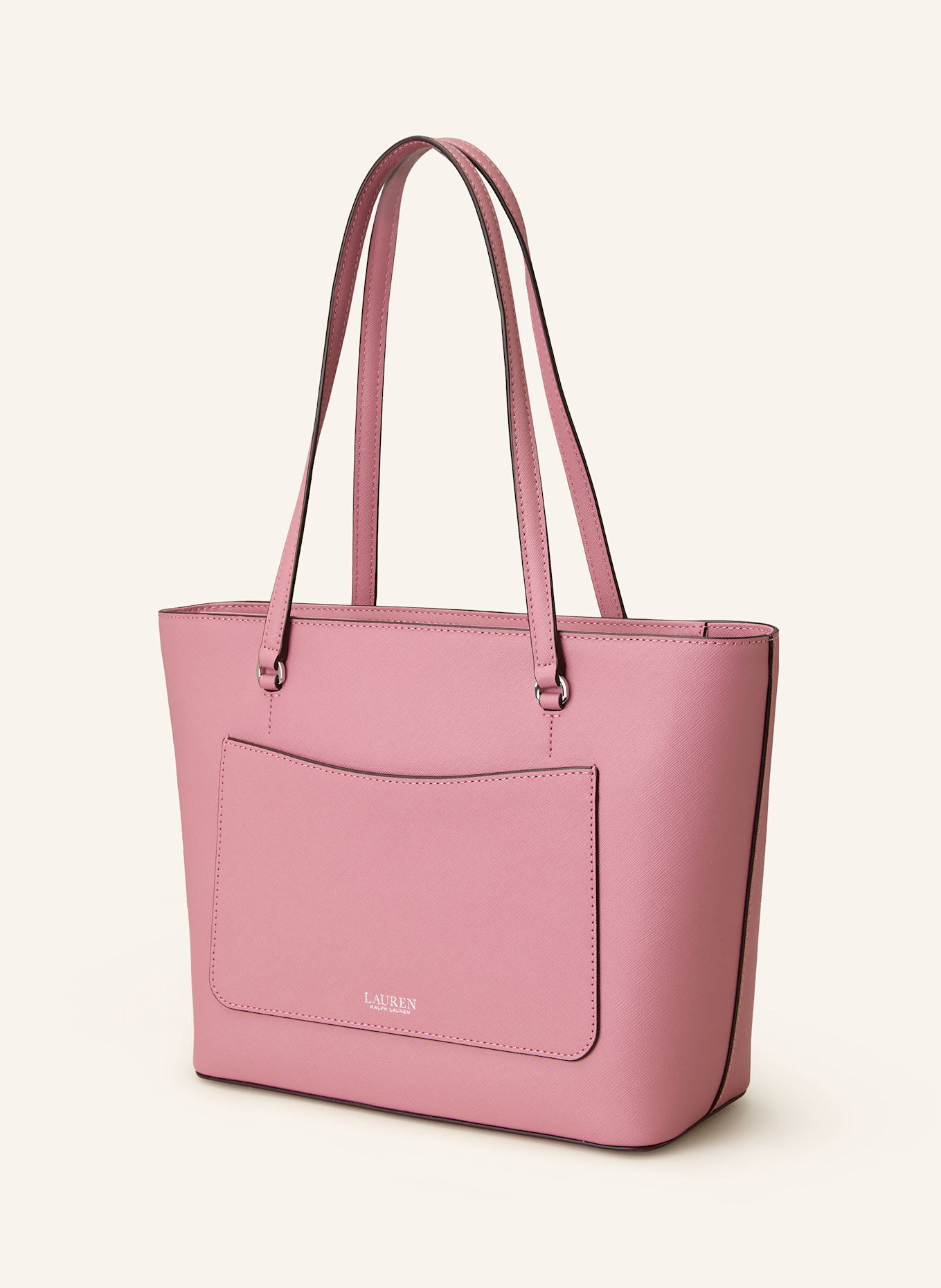 LAUREN RALPH LAUREN Torba shopper ze skóry saffiano KARLY: RÓŻOWY